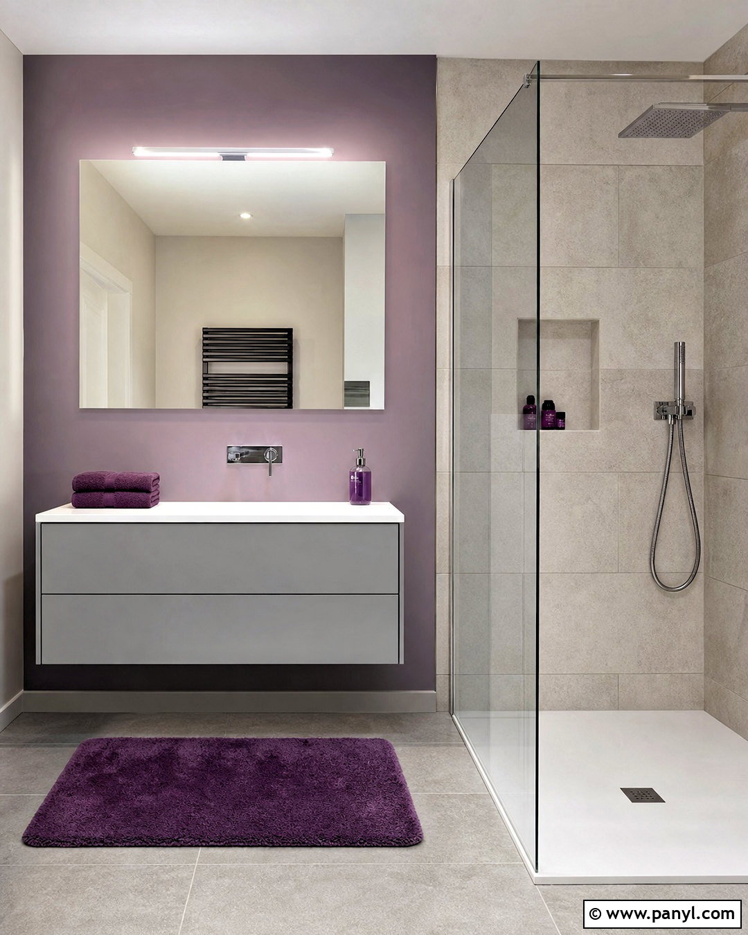 Minimalist Gray And Purple Bathroom - 20 gray and purple bathroom ideas