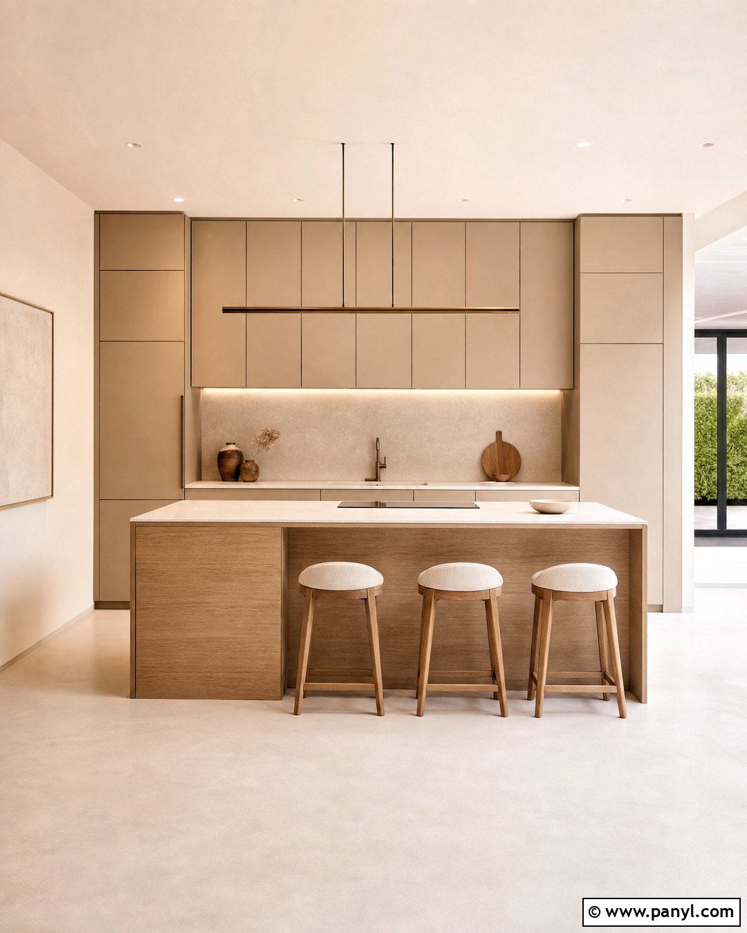 Minimalist Greige Kitchen - 20 warm neutral kitchen ideas