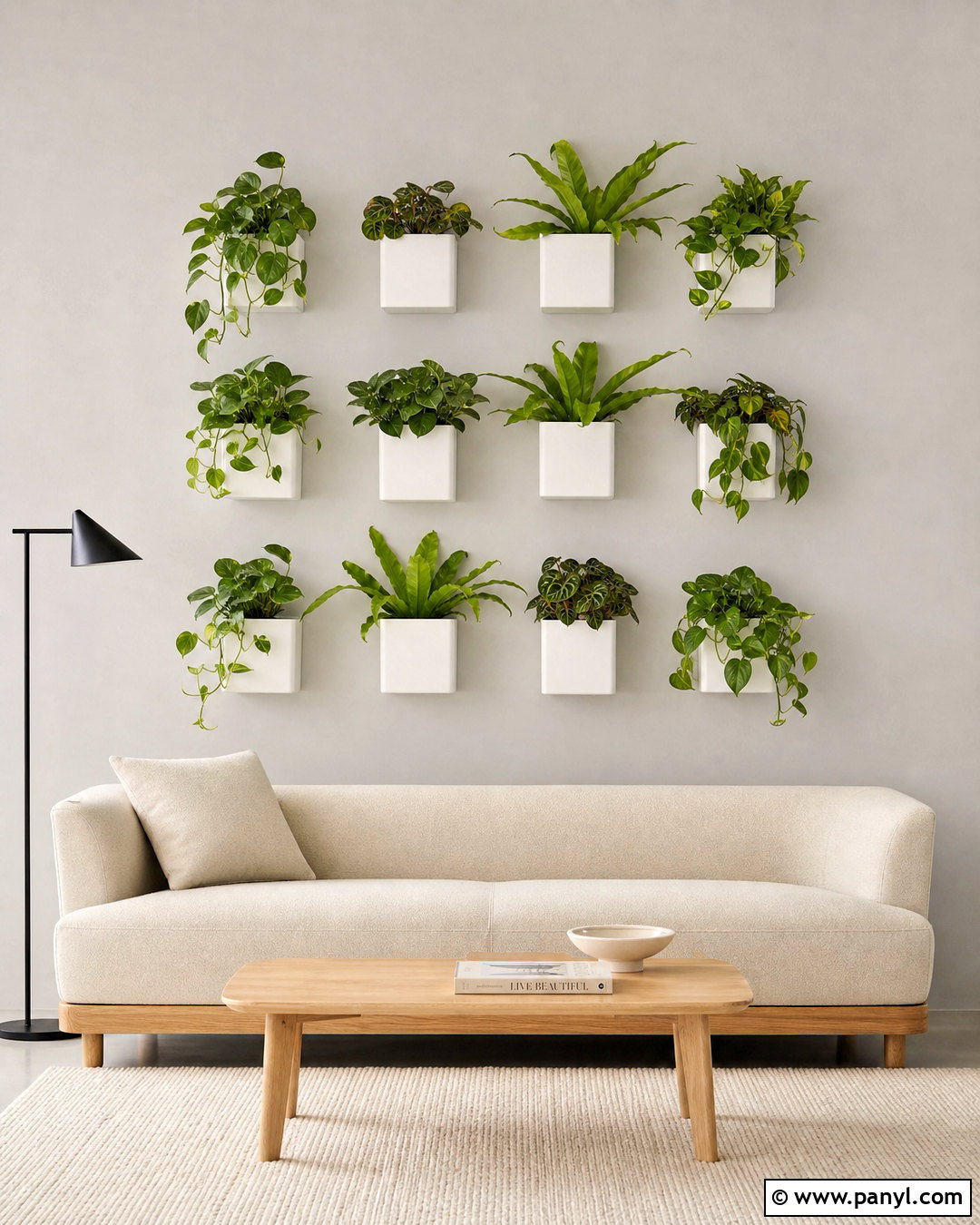 Minimalist Grid Planter Green Wall - 20 indoor green wall design ideas