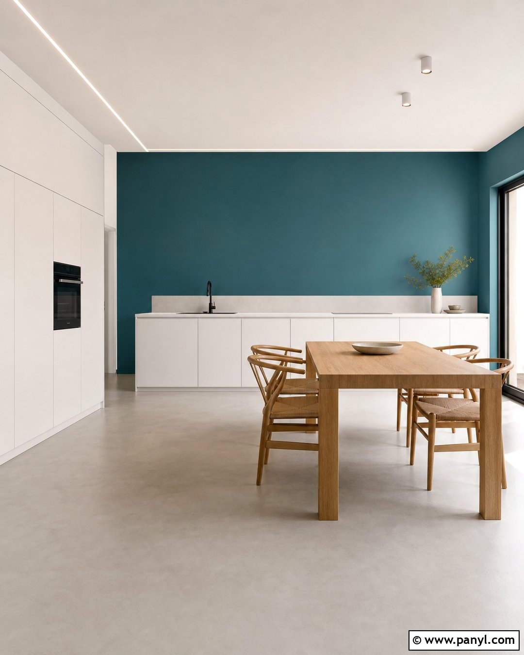 Minimalist Kitchen With Teal Walls - 20 Modern Kitchen With Teal Walls