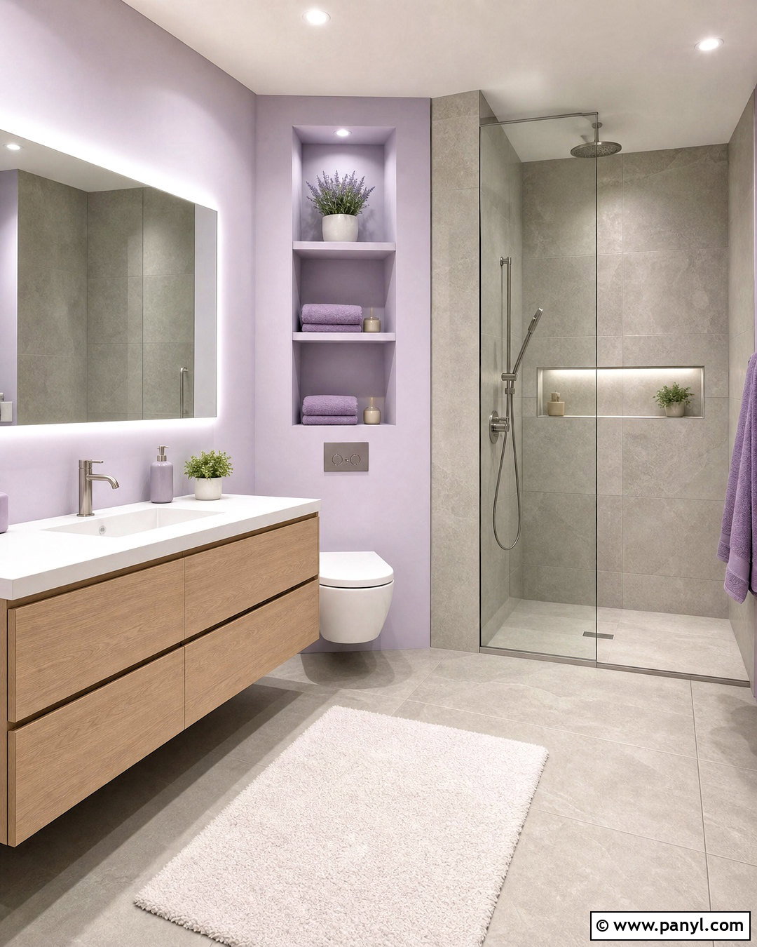 Minimalist Lavender Bathroom - 20 lavender bathroom ideas