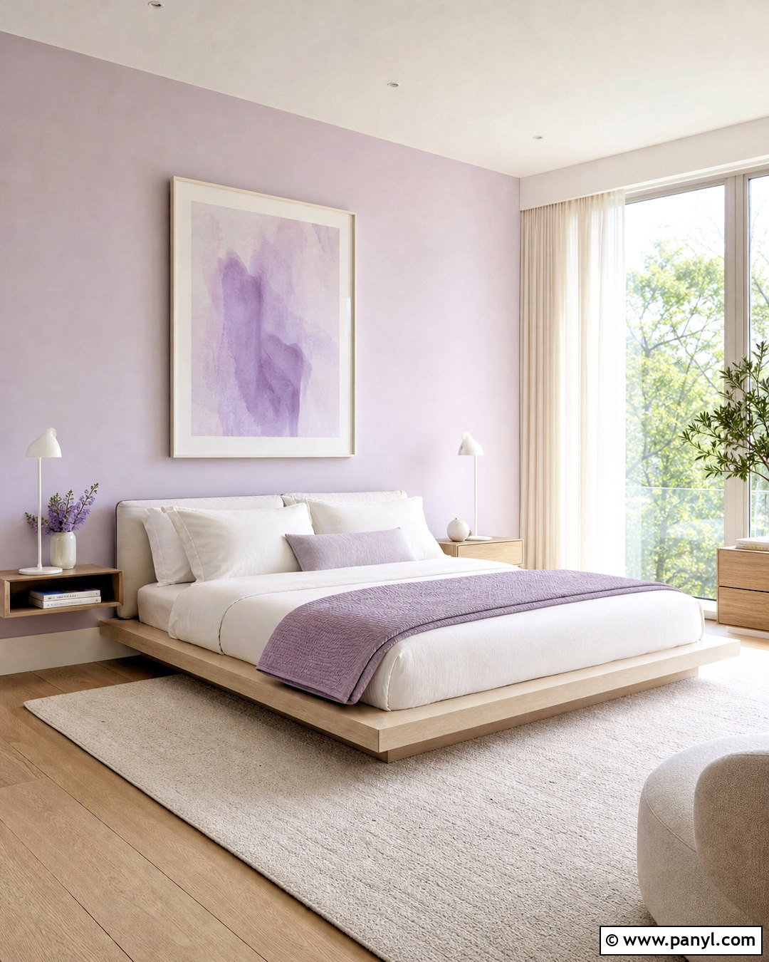 Minimalist Lavender Room - 20 lavender aesthetic room ideas