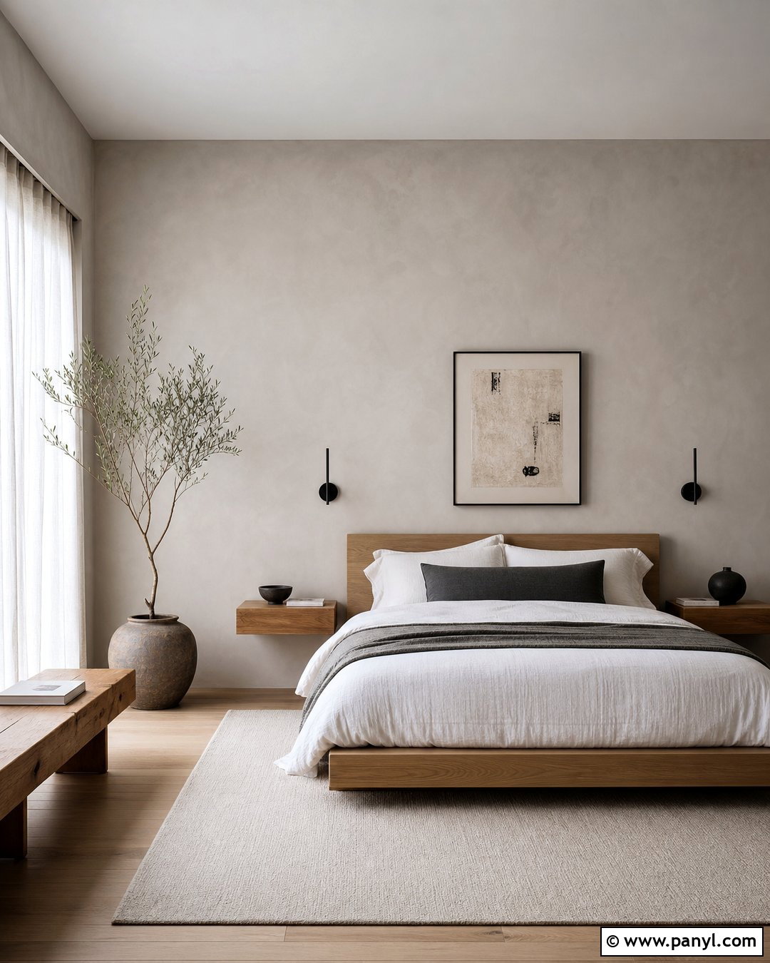 Minimalist Limewash Bedroom - 35 Line Wash Walls