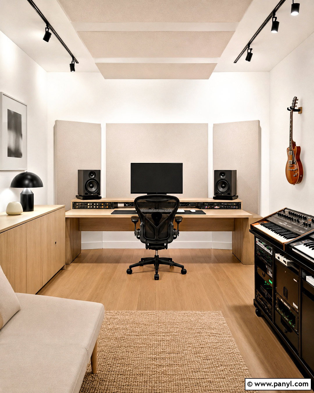 Minimalist Music Studio - 20 music studio decor interior design ideas
