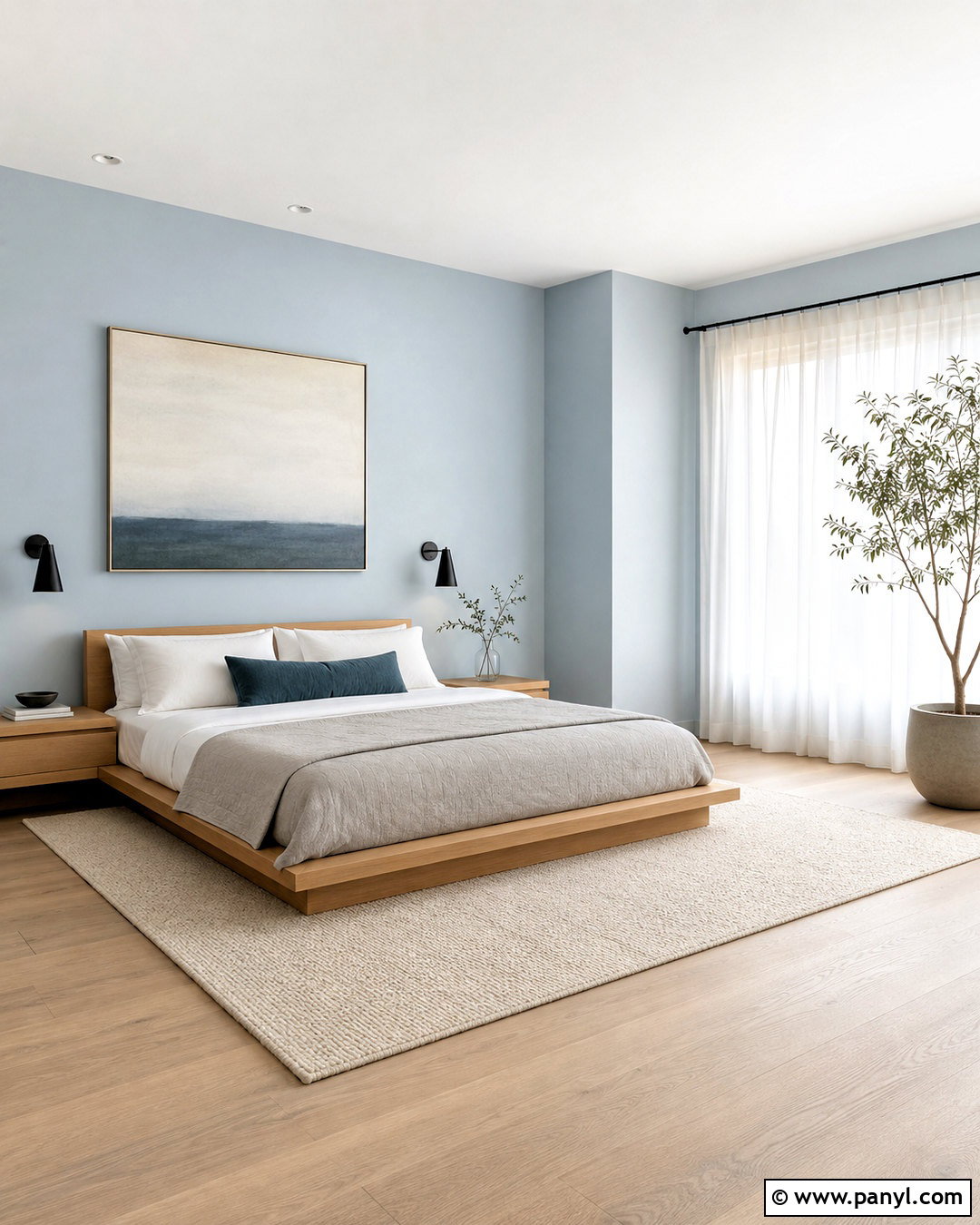 Minimalist Pale Blue Bedroom - 20 blue wall room ideas bedrooms