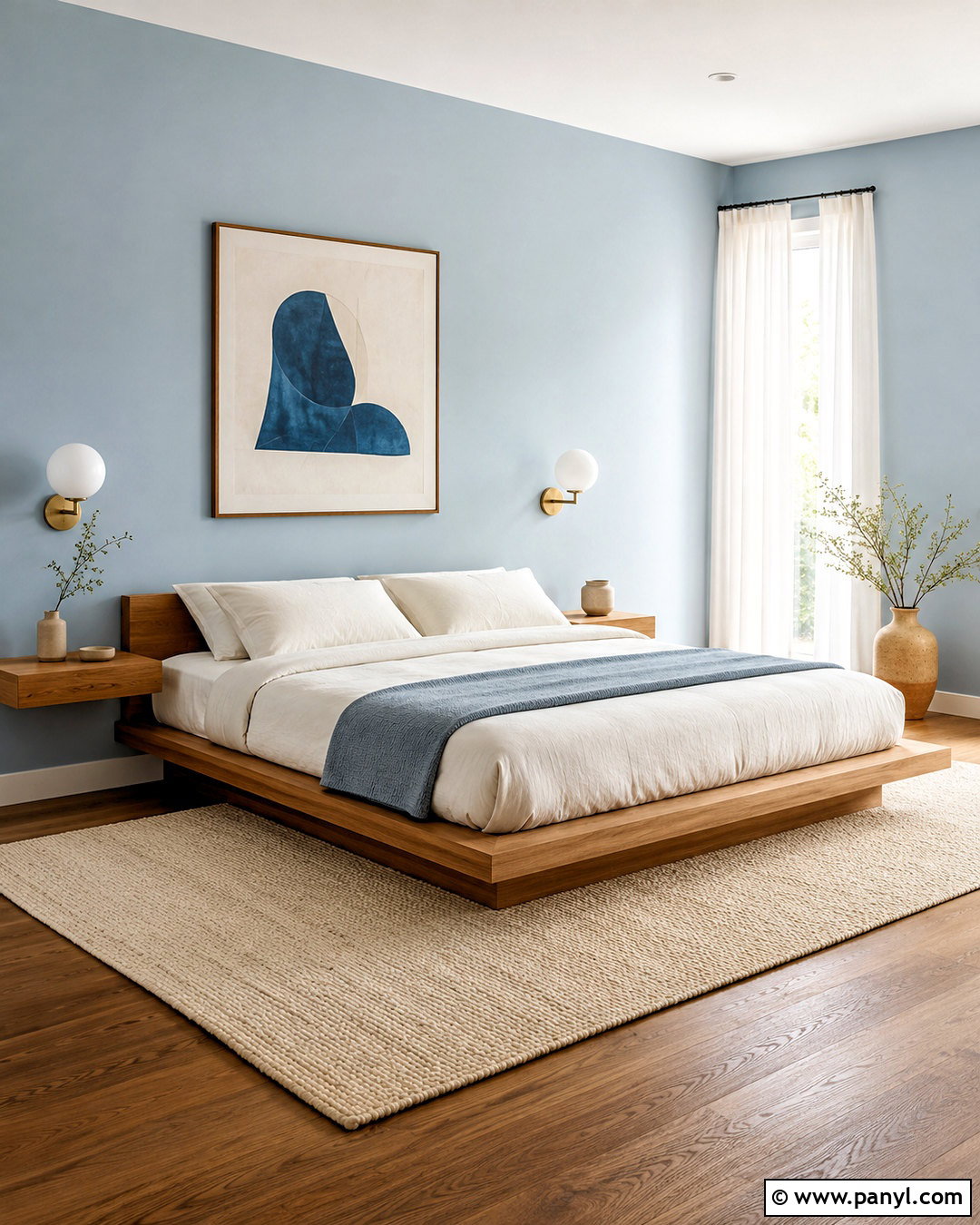 Minimalist Pale Blue Bedroom - 20 blue rooms bedroom ideas
