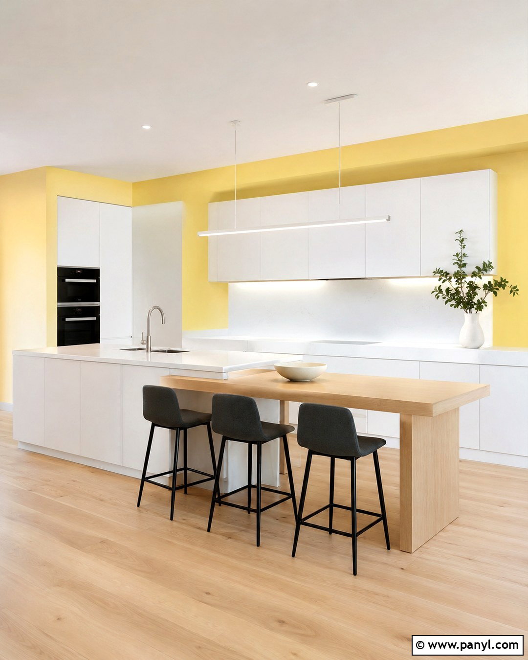 Minimalist Pale Yellow Kitchen With White Cabinets - 20 Pale Yellow Kitchen Walls With White Cabinets