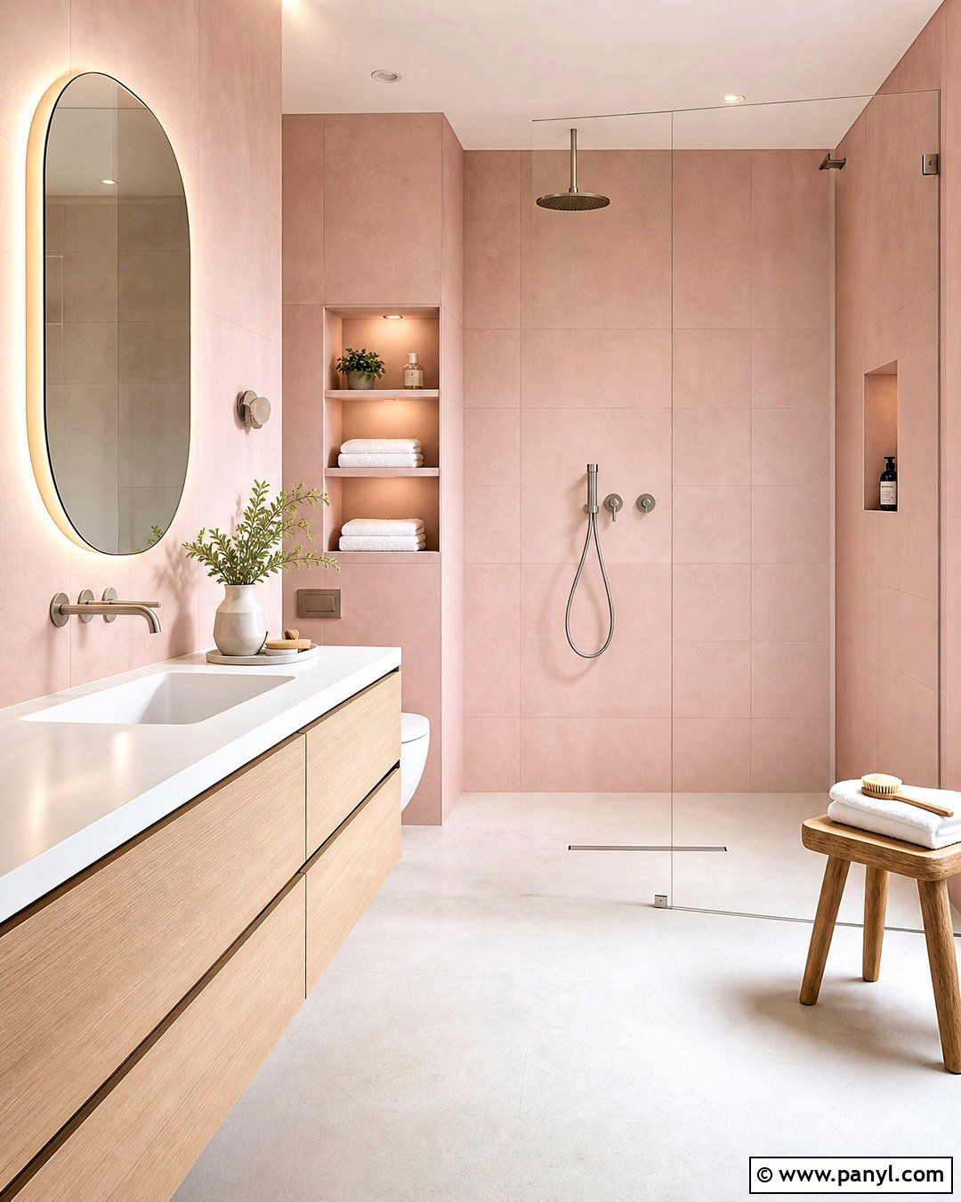 Minimalist Pink Bathroom - 20 pink bathroom inspo ideas