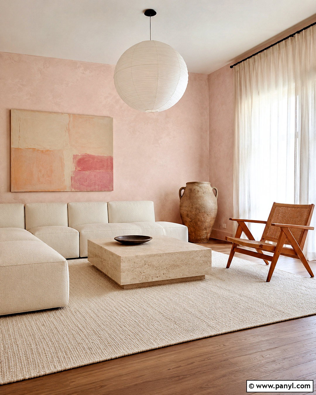 Minimalist Pink Limewash Room - 20 pink lime wash ideas