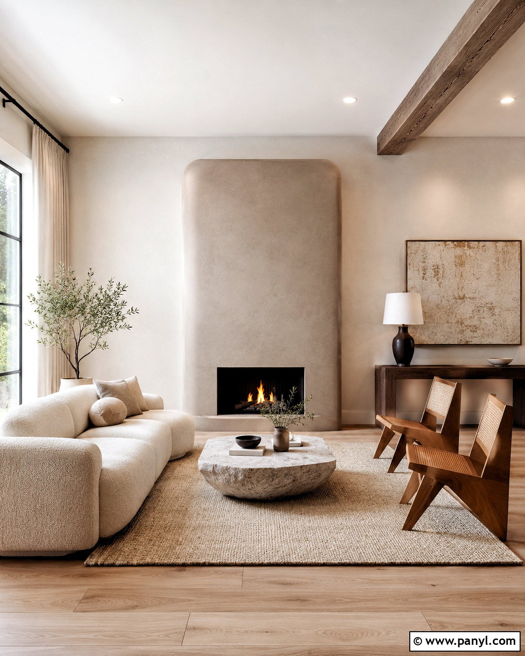Minimalist Plaster Fireplace - 20 modern fireplace ideas