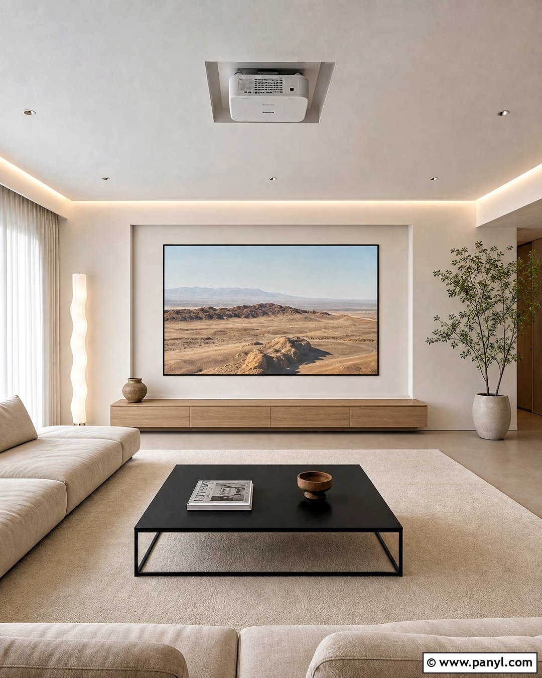 Minimalist Projector Living Room - 20 tv projector living room ideas