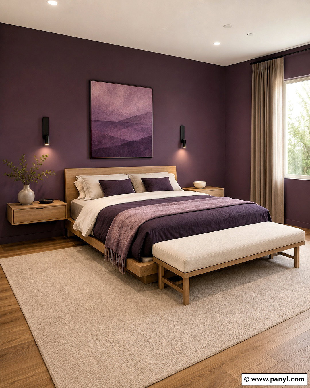 Minimalist Purple Bedroom - 20 moody purple bedroom ideas