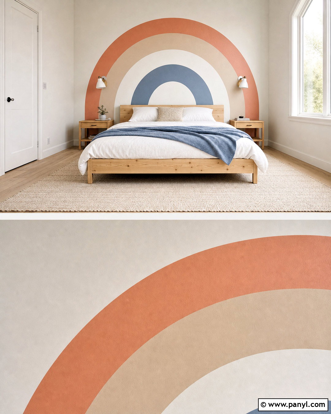 Minimalist Rainbow Wall Mural - 20 rainbow wall mural ideas