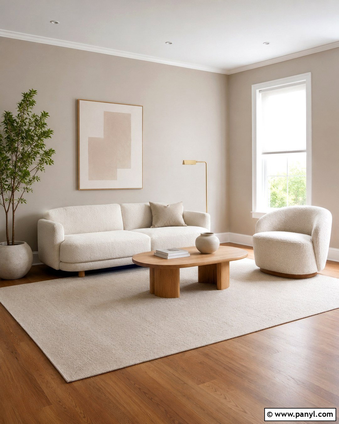 Minimalist Room With Light Brown Walls And White Trim - 20 Light Brown Walls With White Trim Ideas