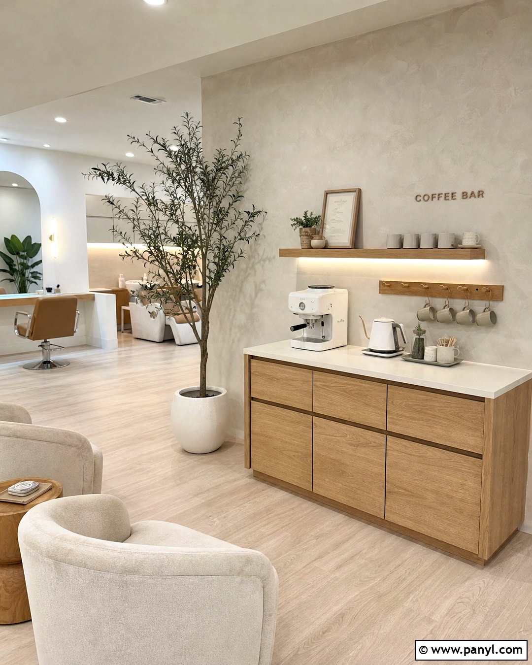 Minimalist Salon Coffee Bar - 20 salon coffee bar ideas