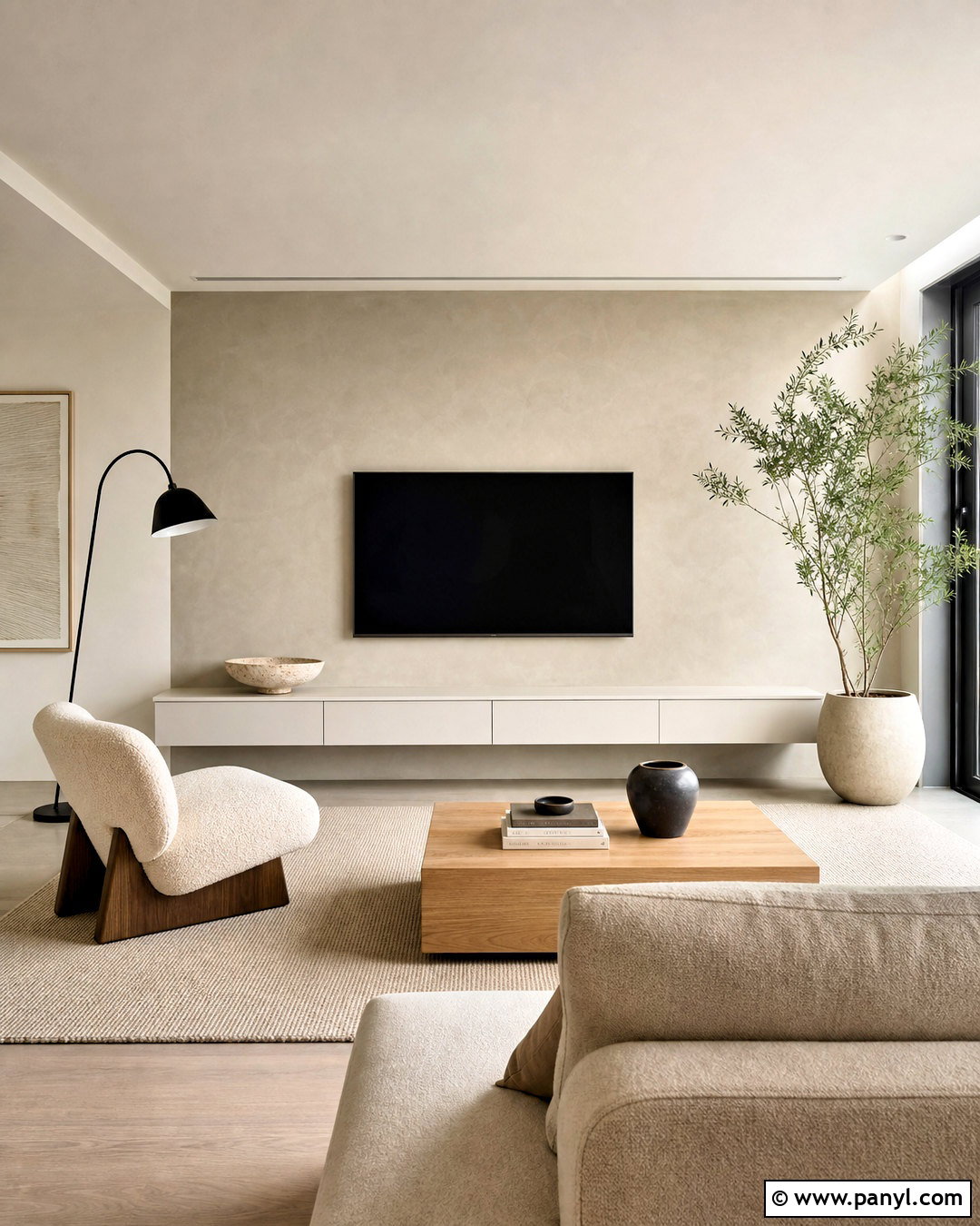 Minimalist TV Accent Wall - 20 accent walls in living room with tv ideas