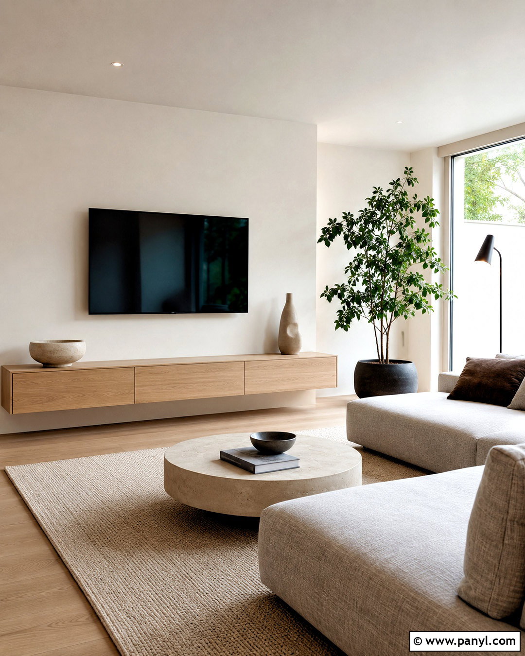 Minimalist TV Wall - 20 living room decor tv wall ideas