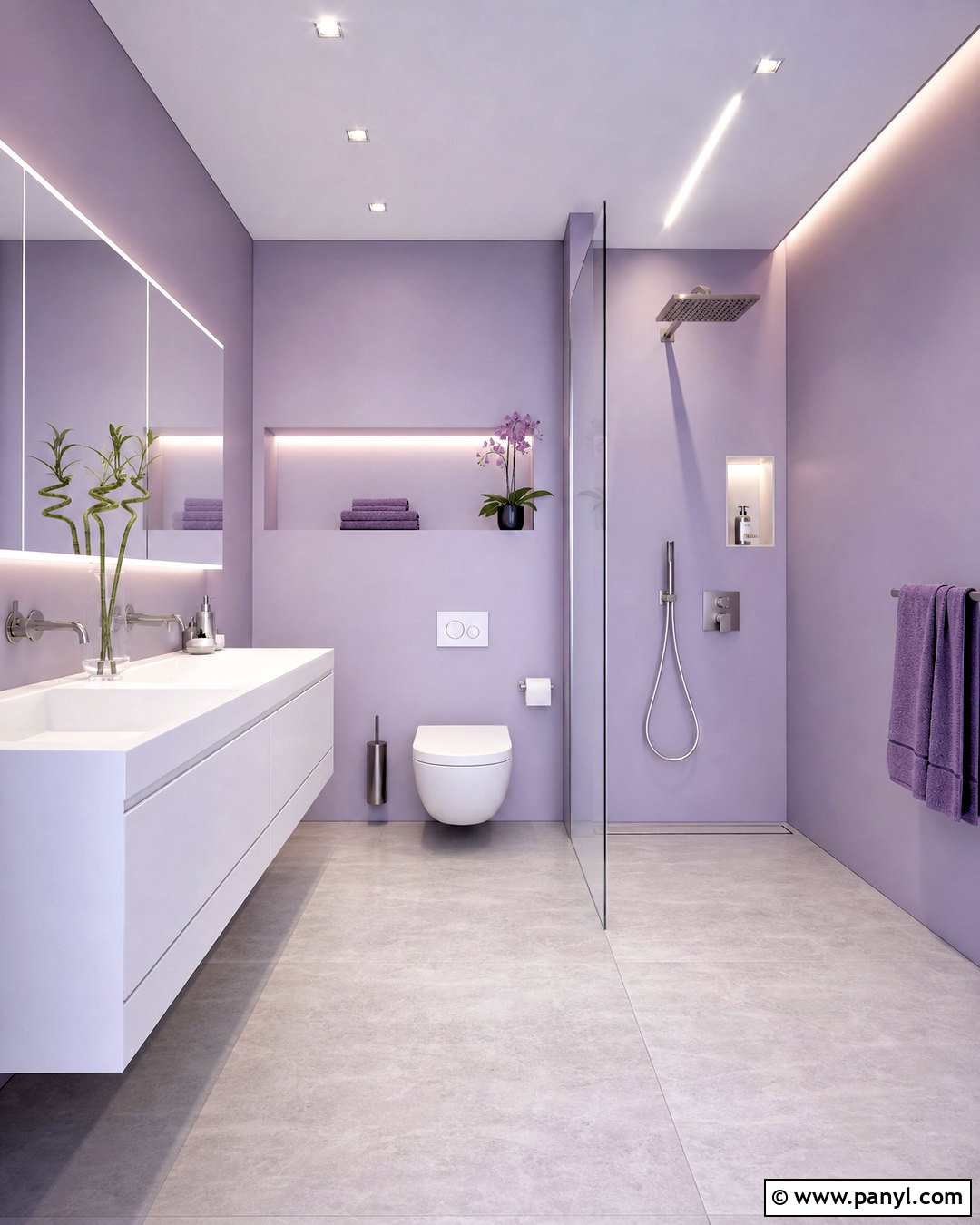 Minimalist Violet Bathroom - 20 violet bathroom ideas