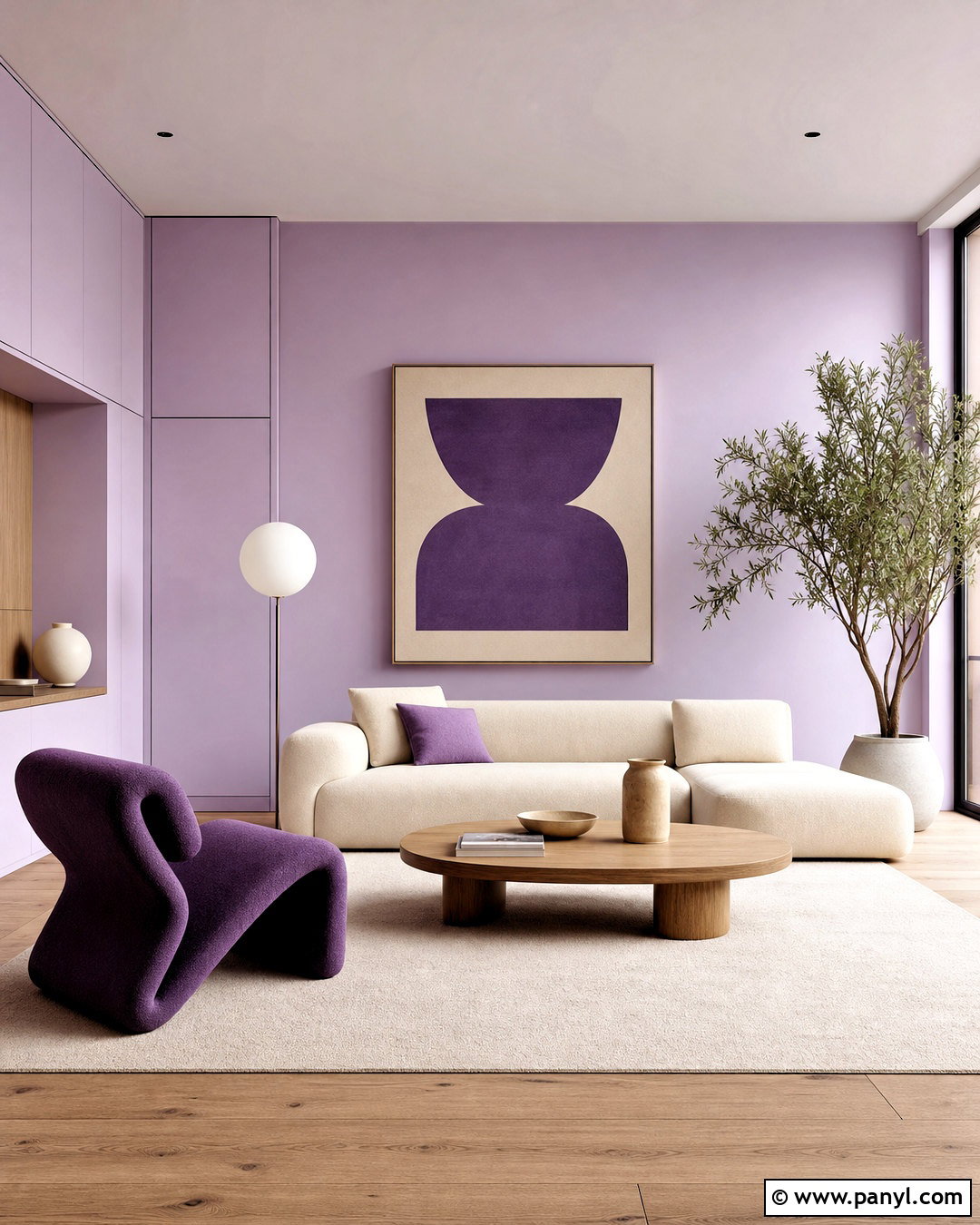 Minimalist Violet Living Room - 20 violet room ideas