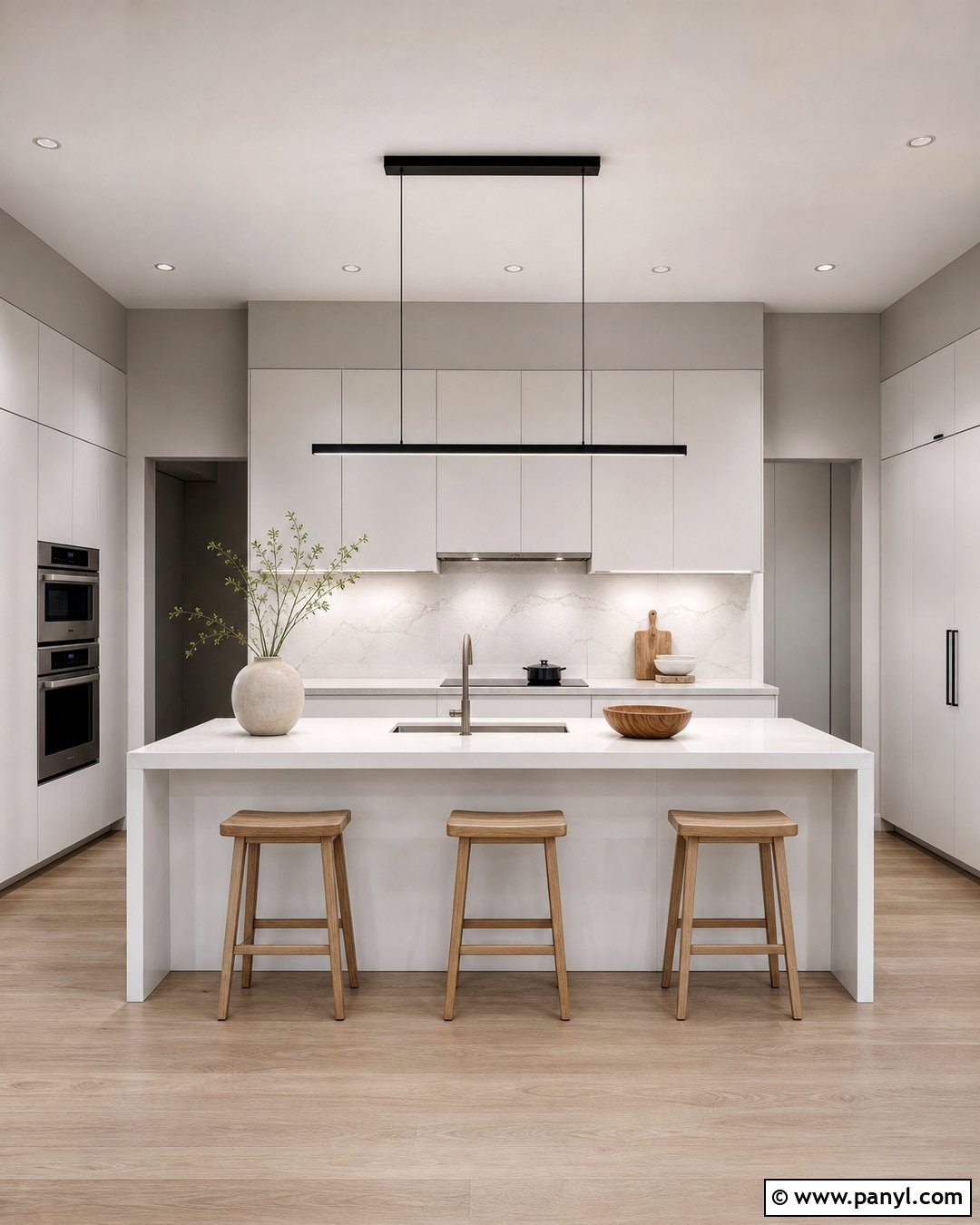 Minimalist White Kitchen With Gray Walls - 20 Modern White Kitchen With Gray Walls