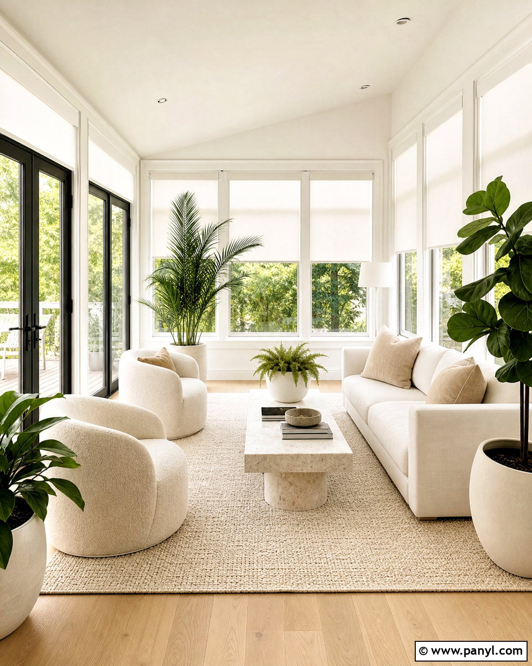 Minimalist White Sunroom - 20 sunroom inspo ideas