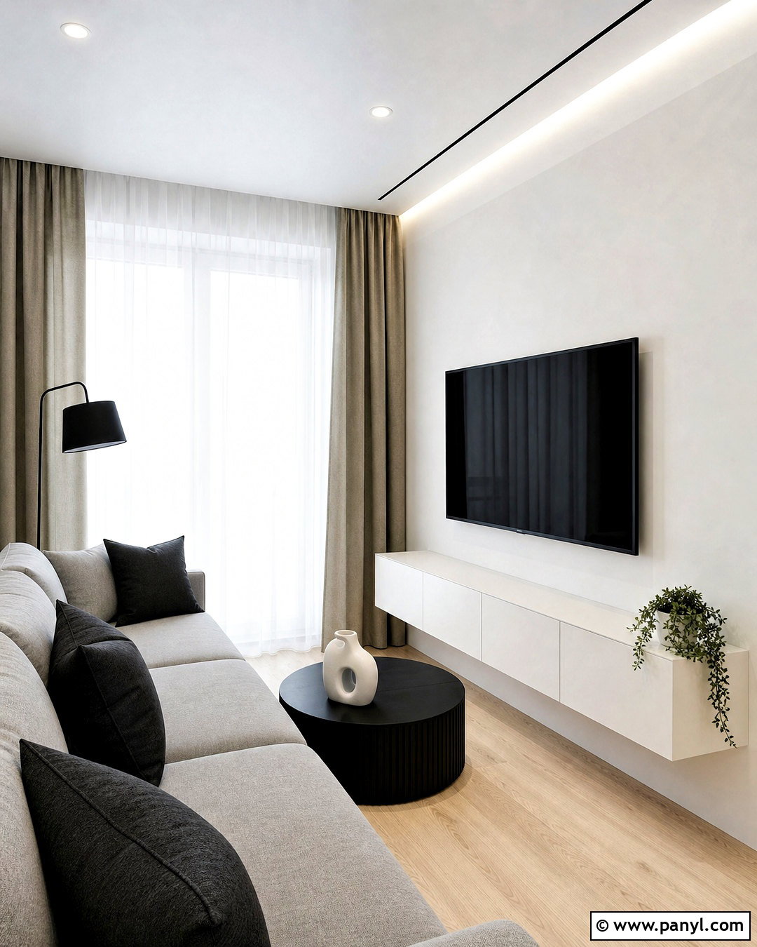 Minimalist White TV Wall - 20 tv decoration wall modern ideas