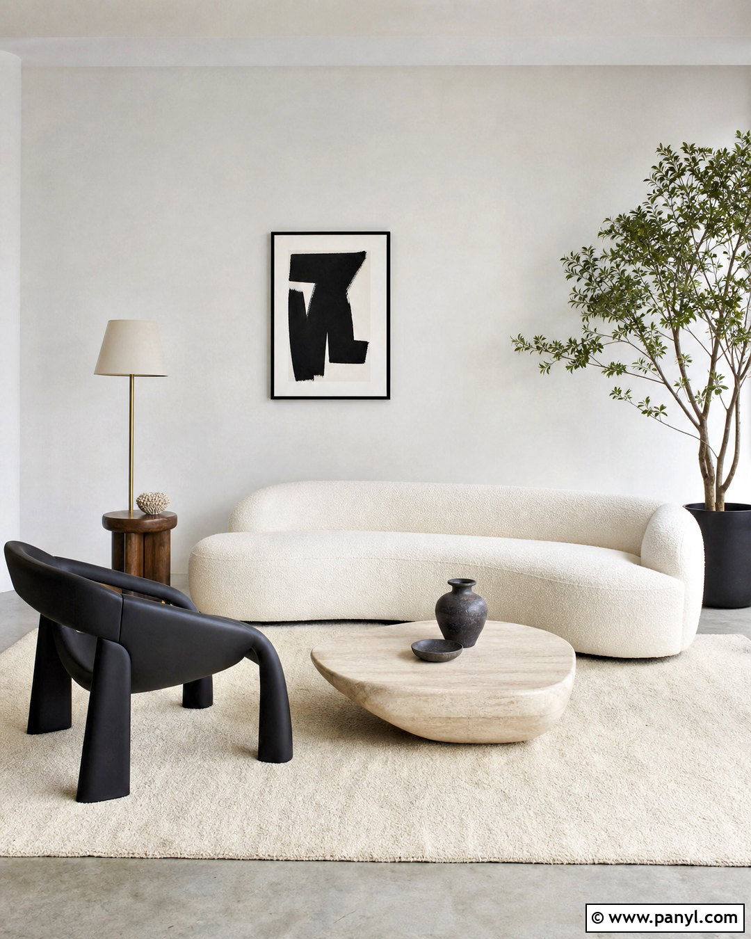 Minimalist White Wall Living Room - 20 white wall background ideas