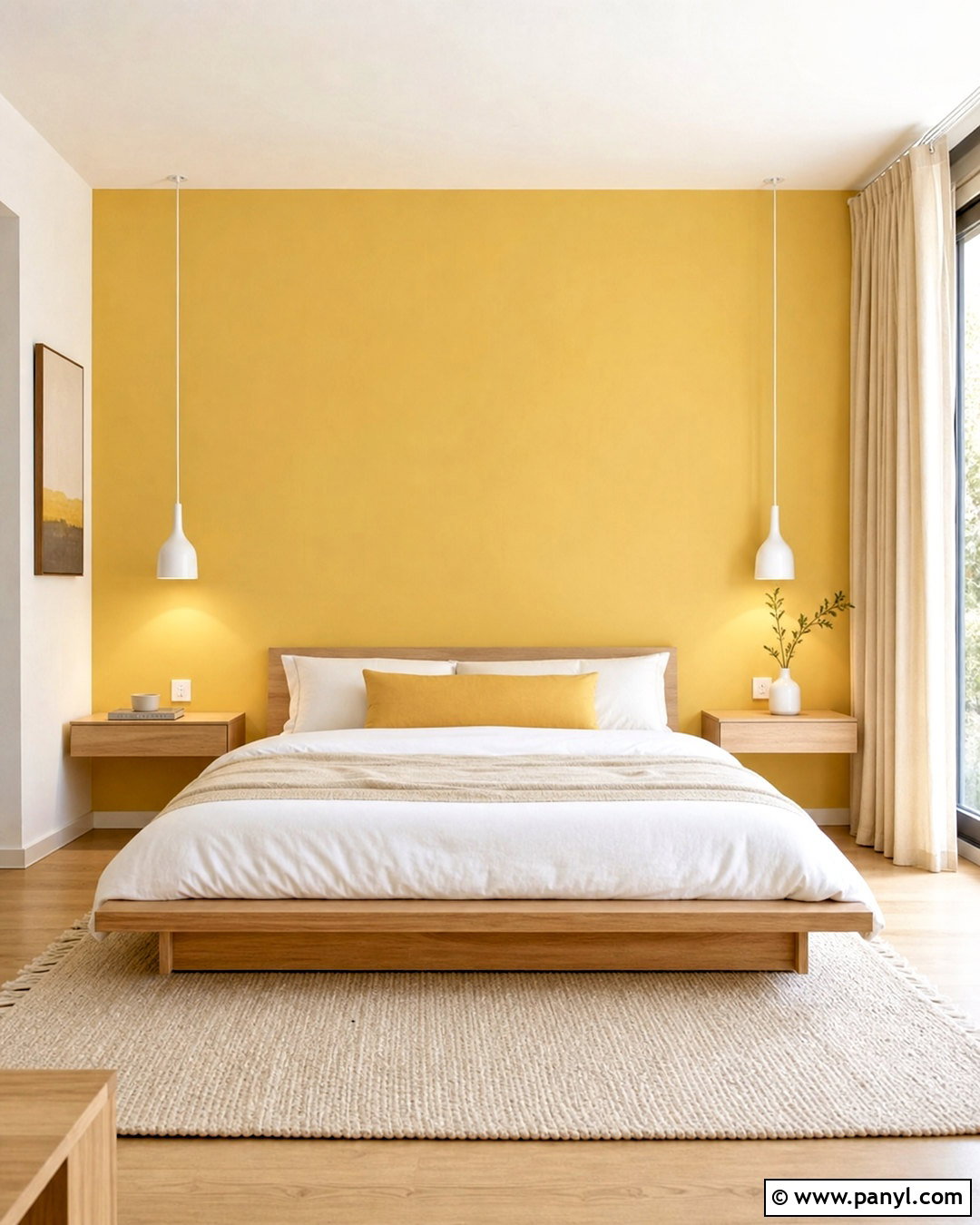 Minimalist Yellow Accent Wall Bedroom - 20 yellow accent wall bedroom ideas