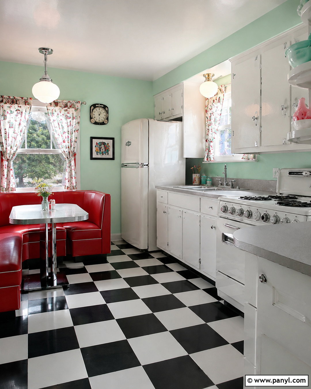Mint Green 1950s Kitchen - 20 Vintage Kitchen With Green Walls