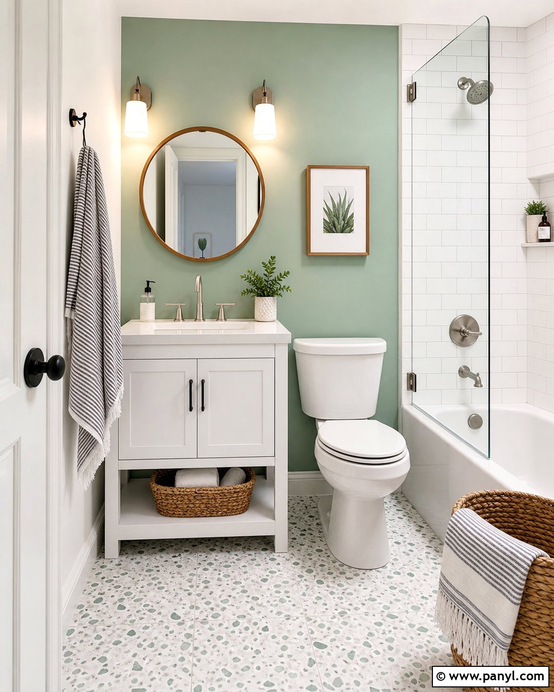 Mint Green Accent Wall Bathroom - 35 green accent walls