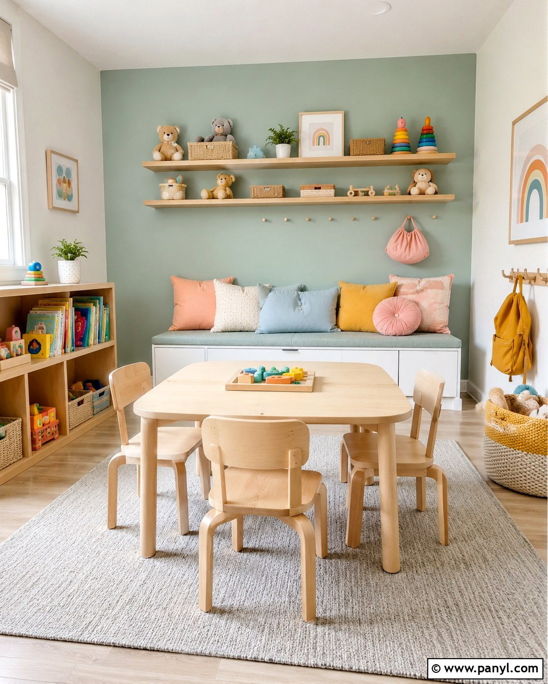 Mint Green Accent Wall Playroom - 20 Green Accent Wall Playroom Ideas