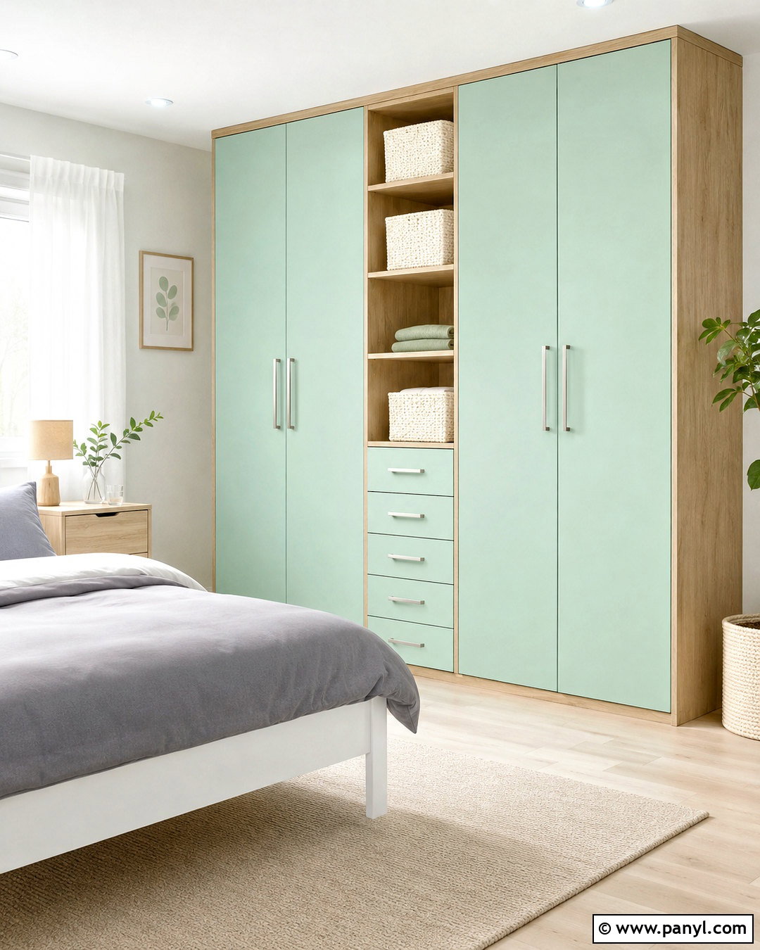 Mint Green And Birch Wardrobe - 20 colour coordinated wardrobe ideas