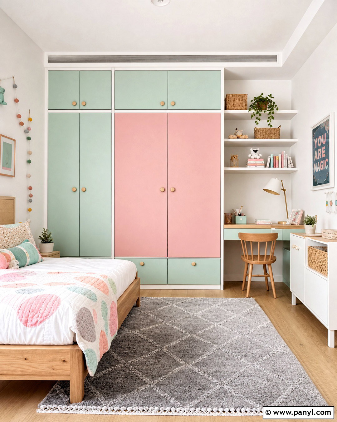 Mint Green And Blush Pink Wardrobe - 20 bedroom wardrobe colour combination ideas