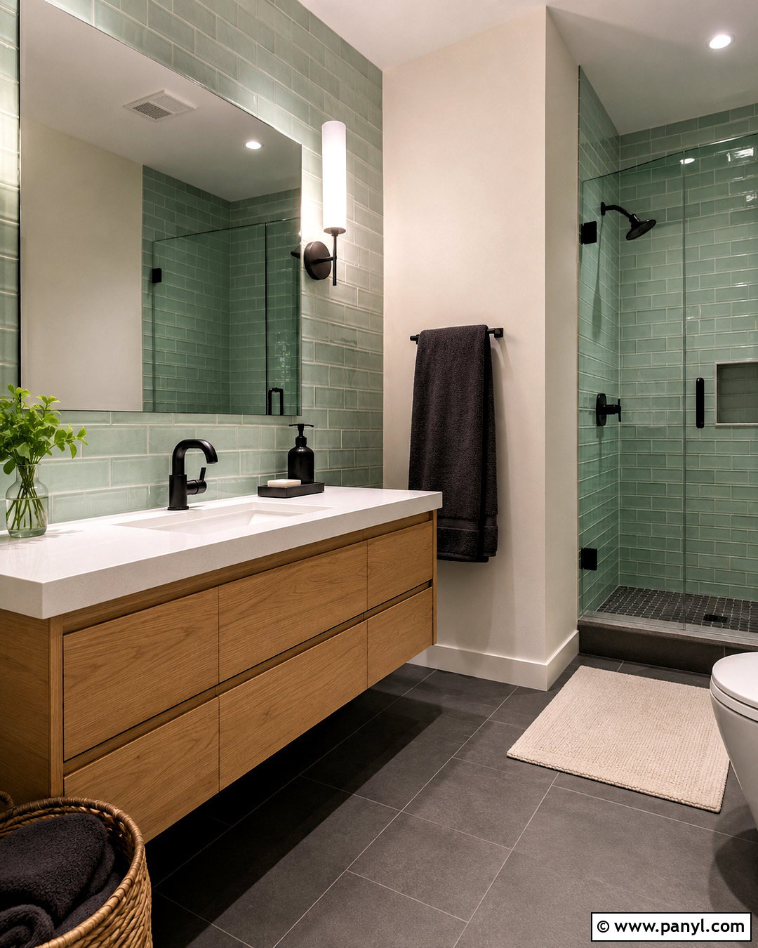 Mint Green And Charcoal Gray Bathroom - 20 mint green colour palette ideas