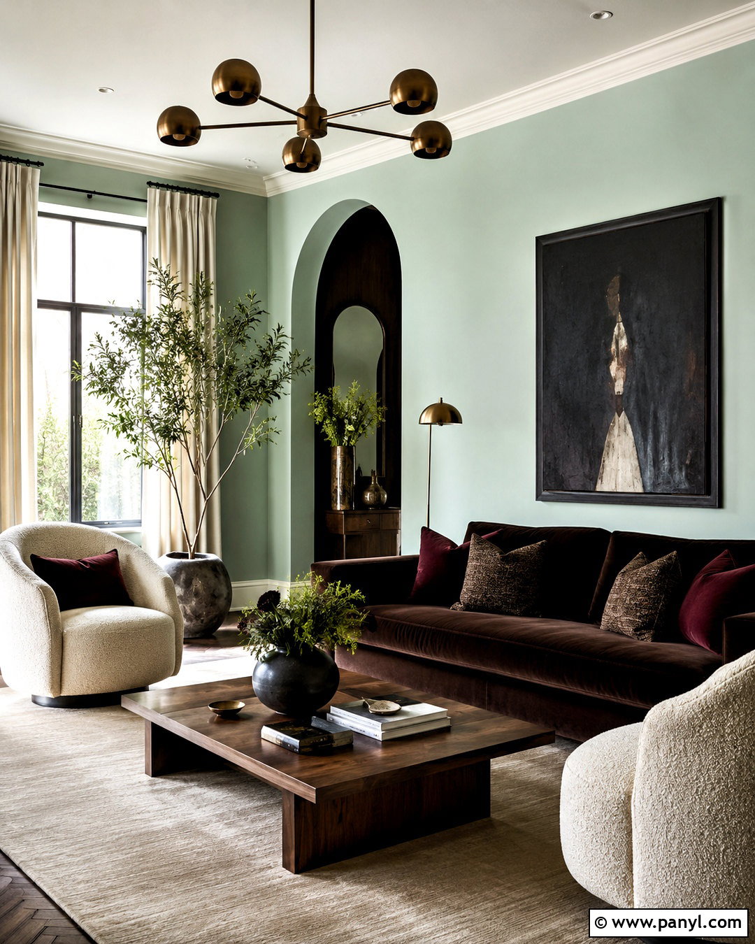 Mint Green And Chocolate Brown Living Room - 20 mint green color palette ideas