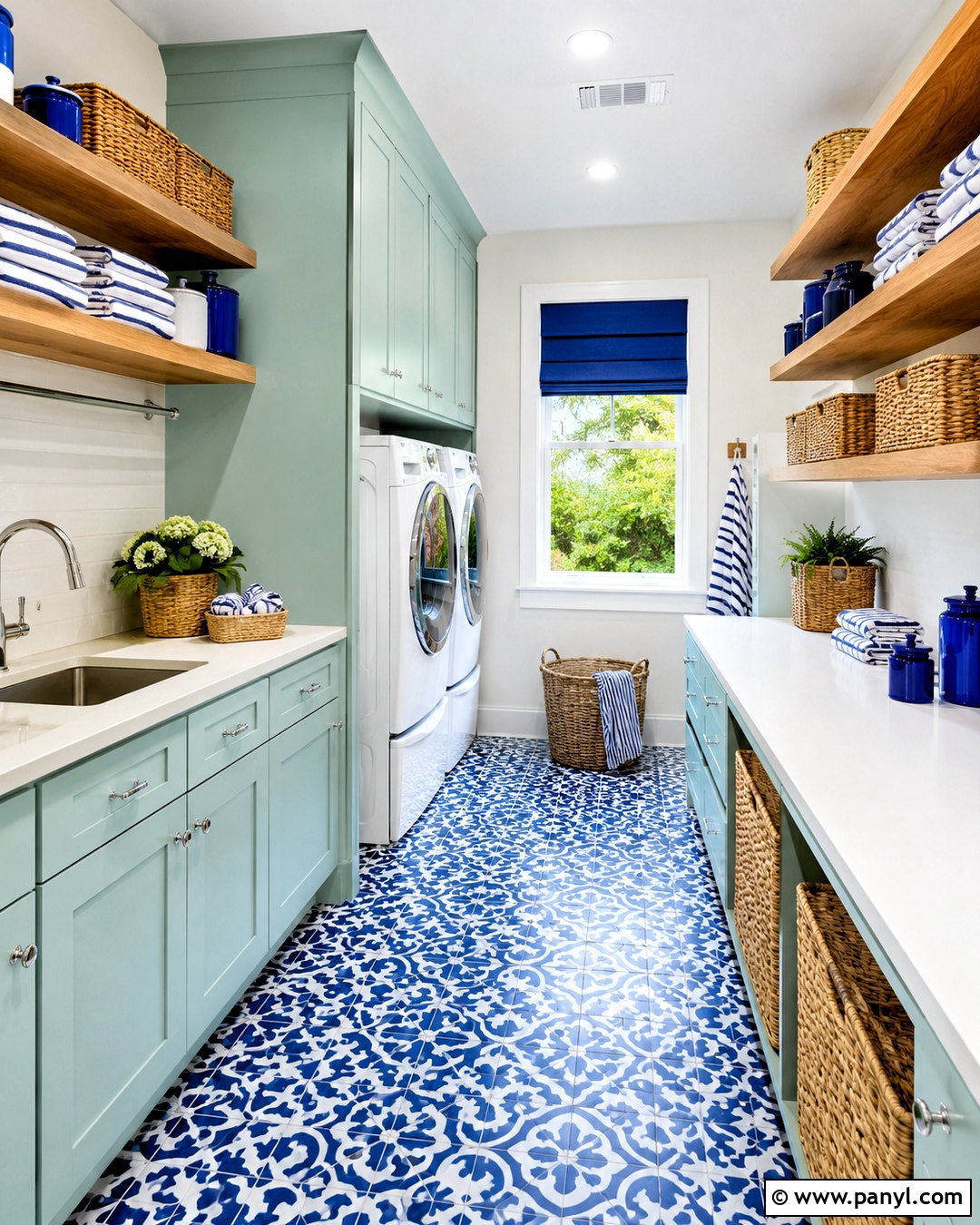 Mint Green And Cobalt Blue Laundry Room - 20 mint green colour palette ideas