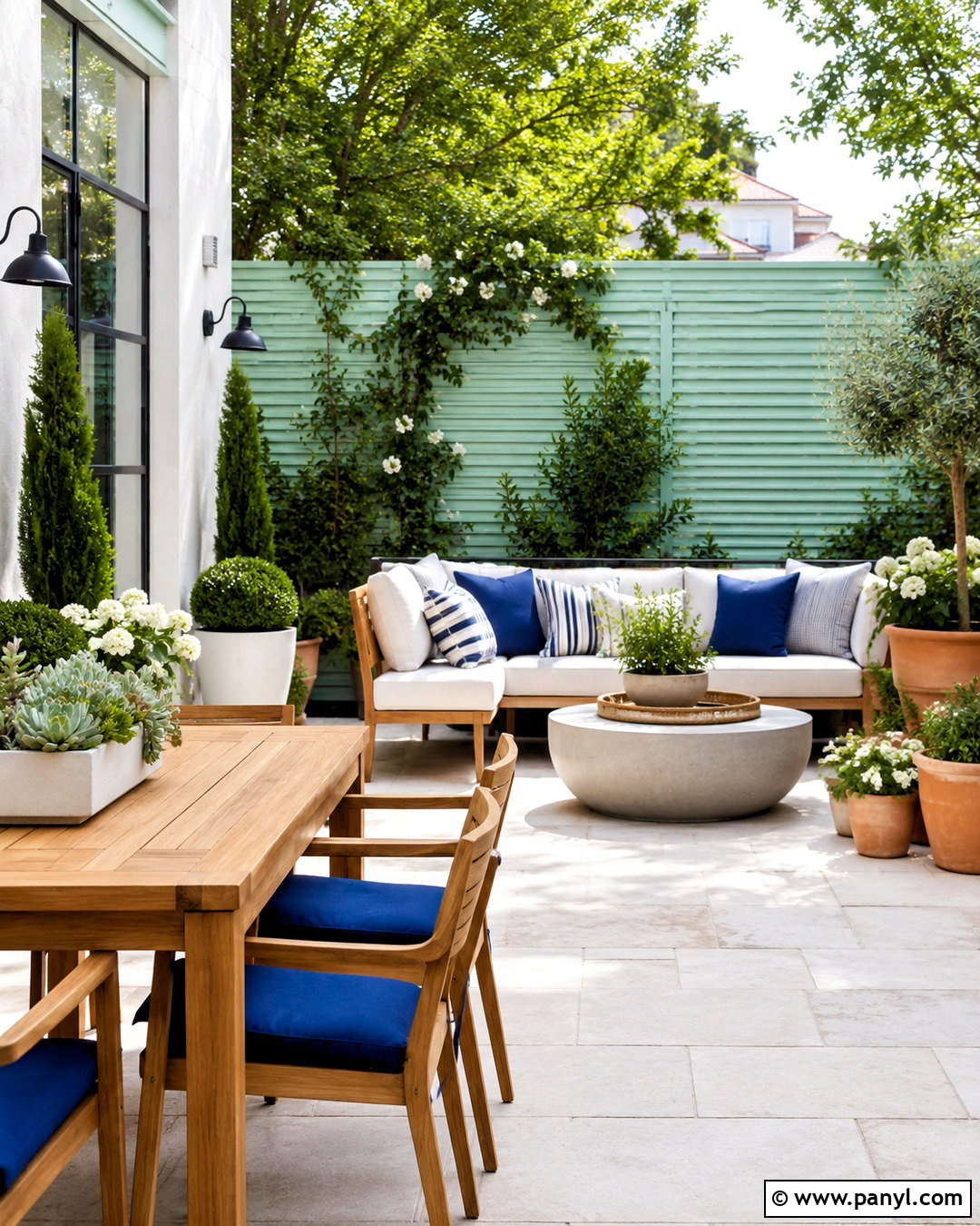 Mint Green And Cobalt Blue Patio - 20 mint green color palette ideas