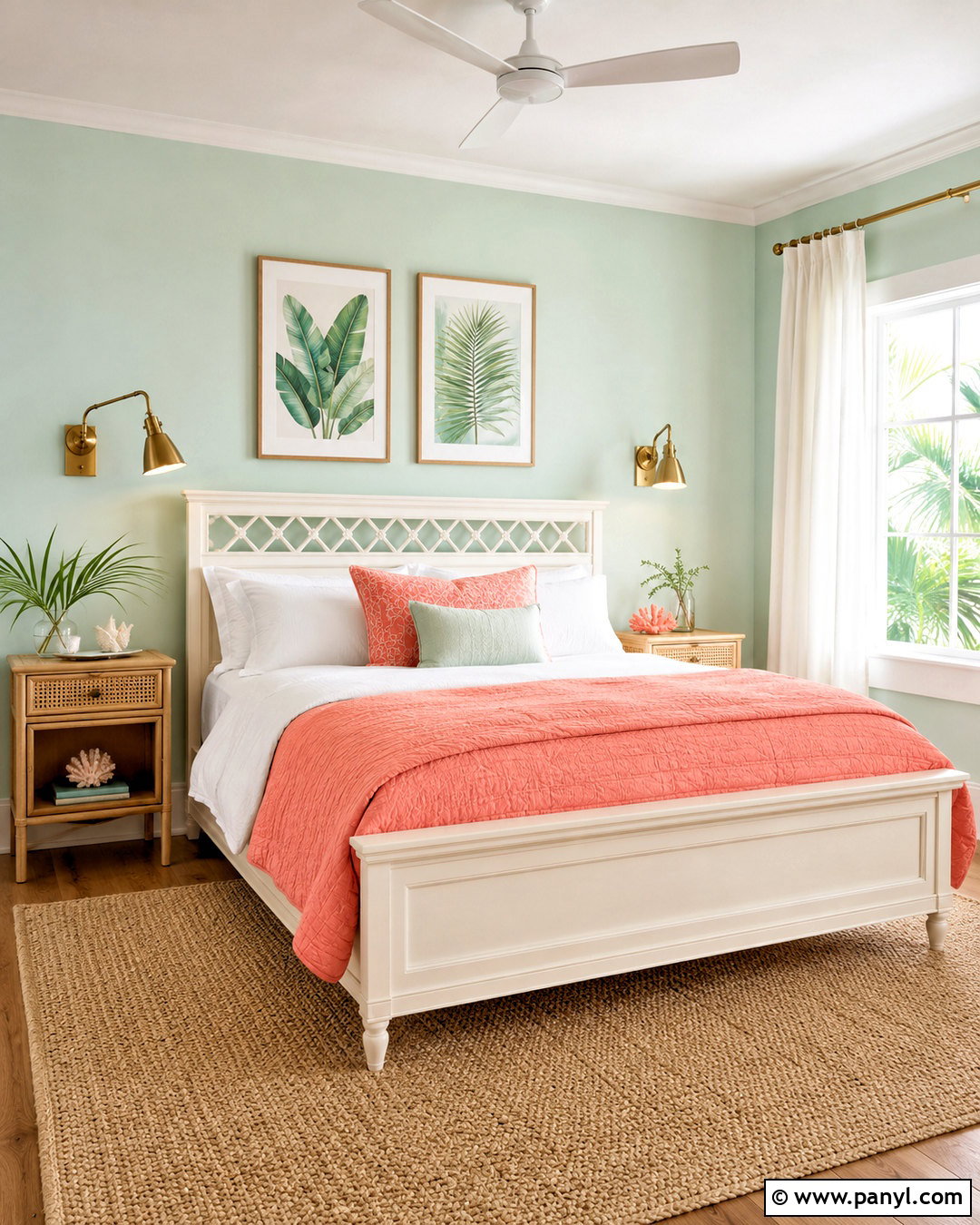 Mint Green And Coral Guest Room - 20 mint green color palette ideas