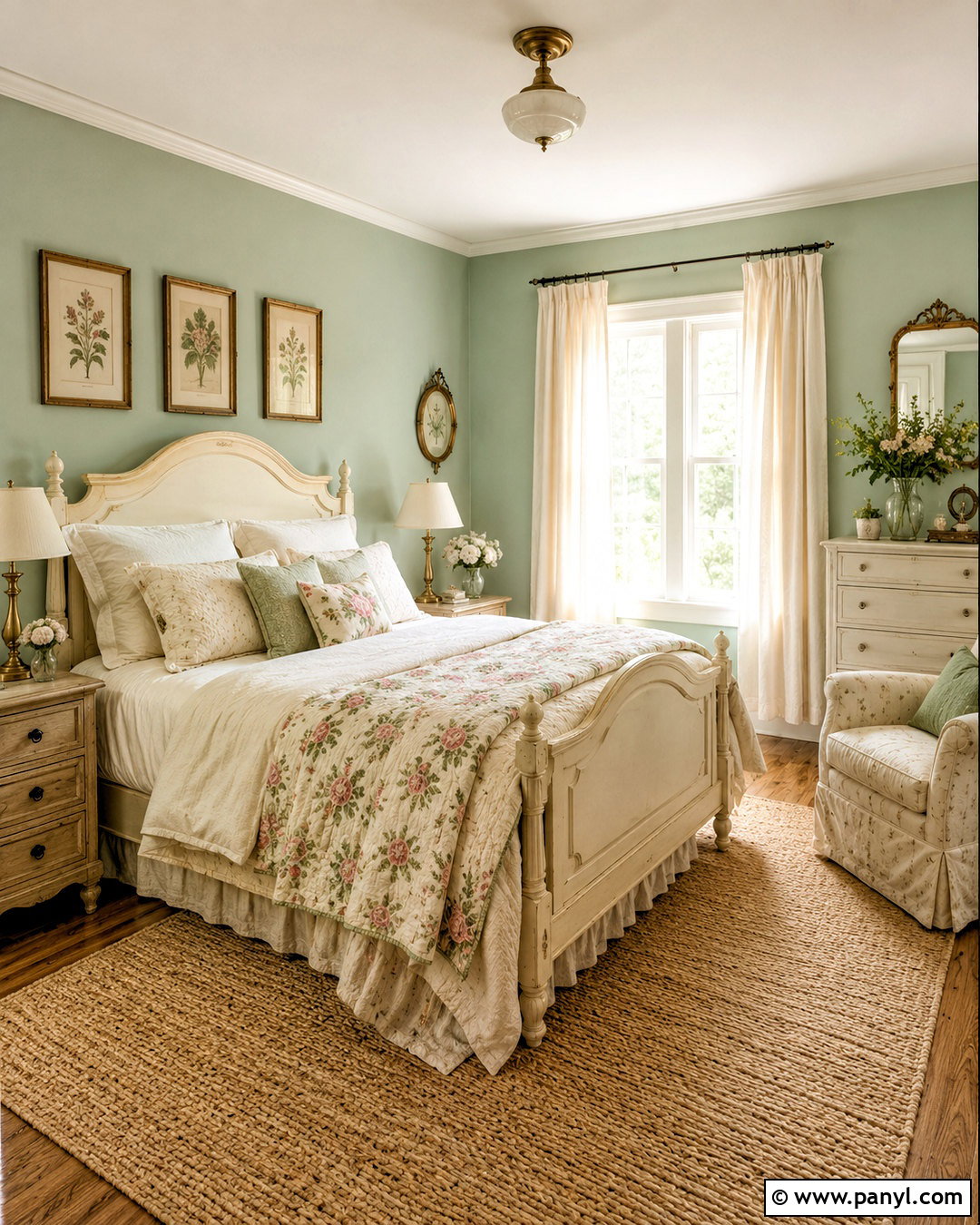 Mint Green And Cream Cottage Bedroom - 20 mint green color palette ideas