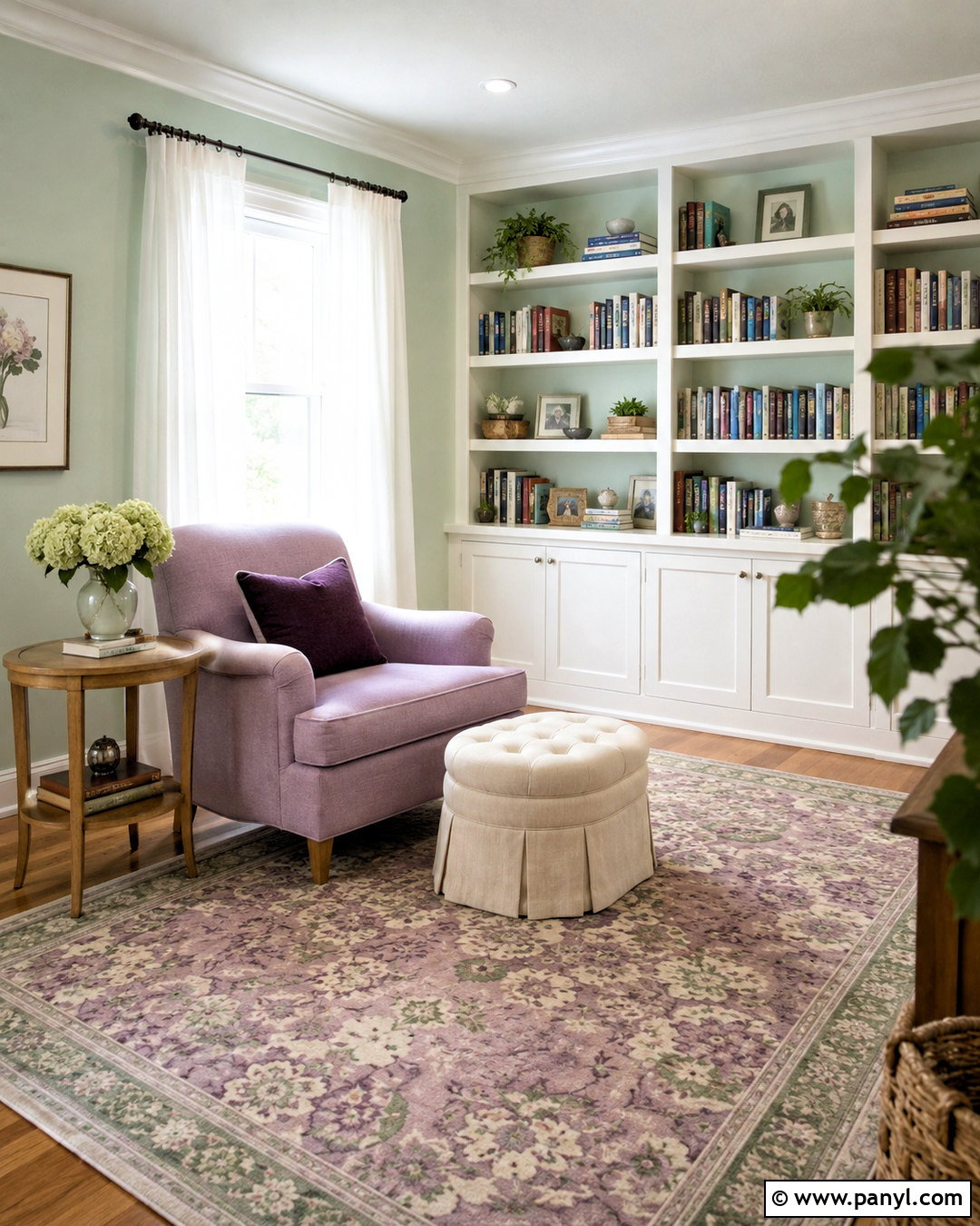 Mint Green And Lavender Reading Room - 20 mint green colour palette ideas