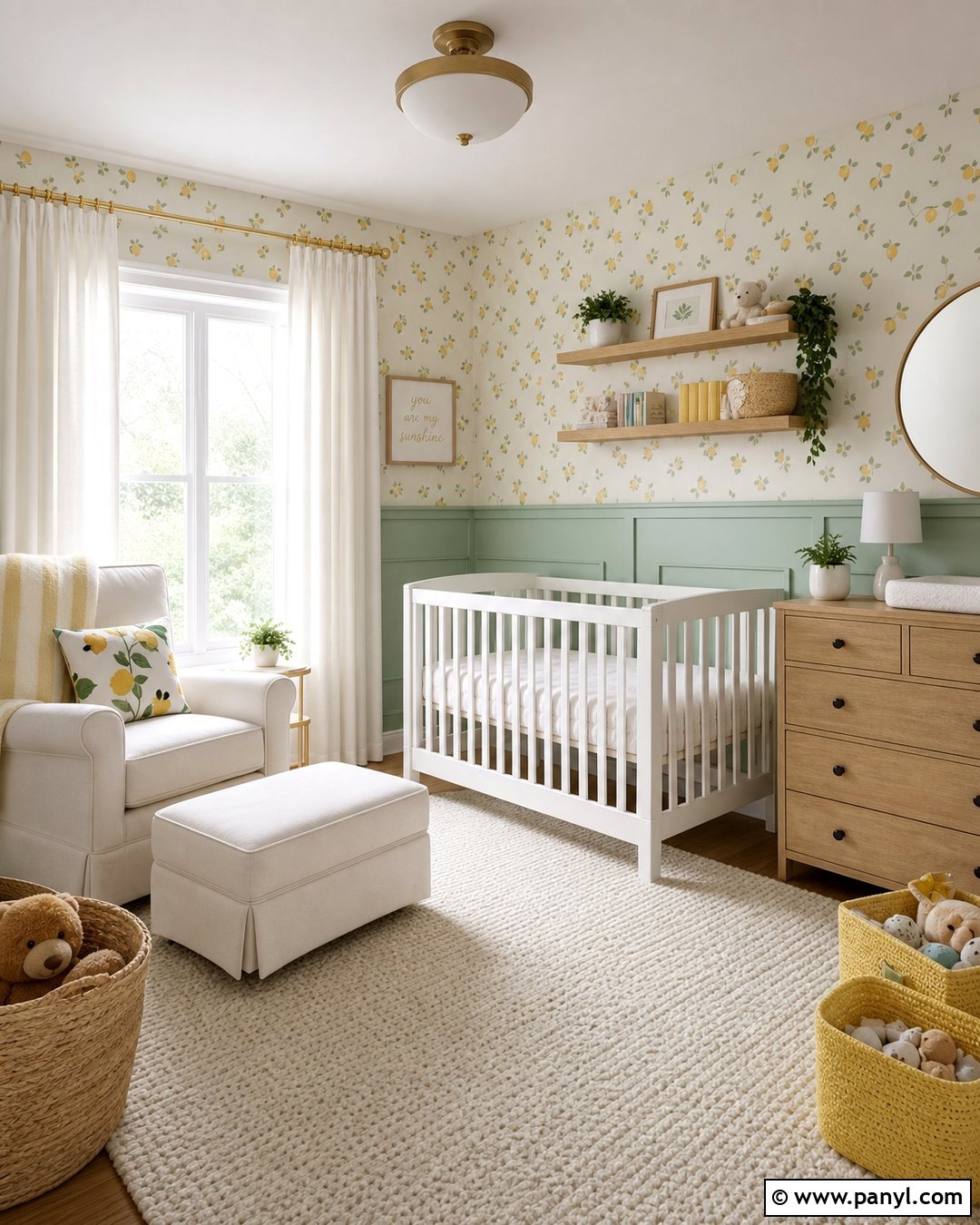 Mint Green And Lemon Nursery Walls - 25 Two Tone Nursery Walls