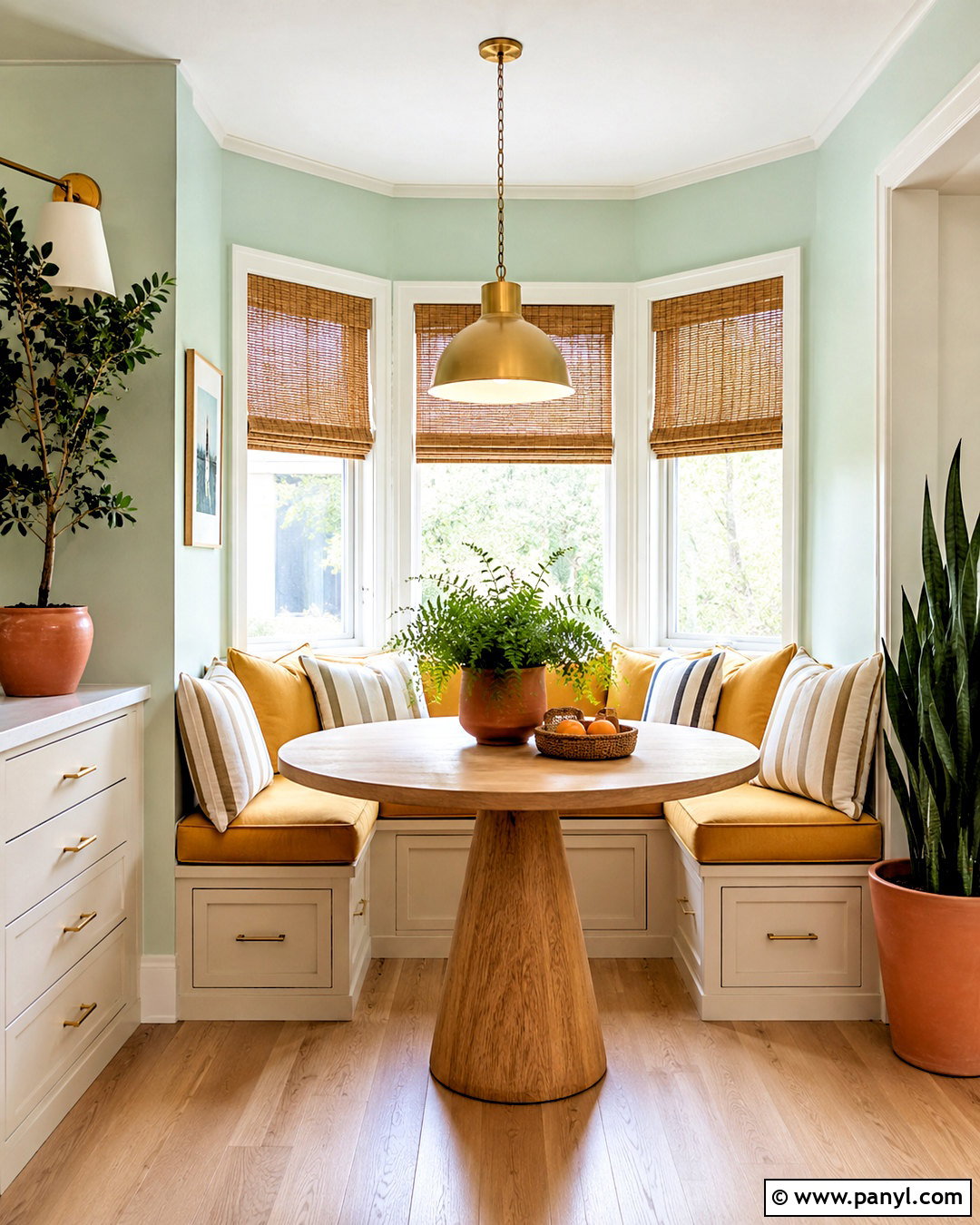 Mint Green And Mustard Yellow Breakfast Nook - 20 mint green color palette ideas