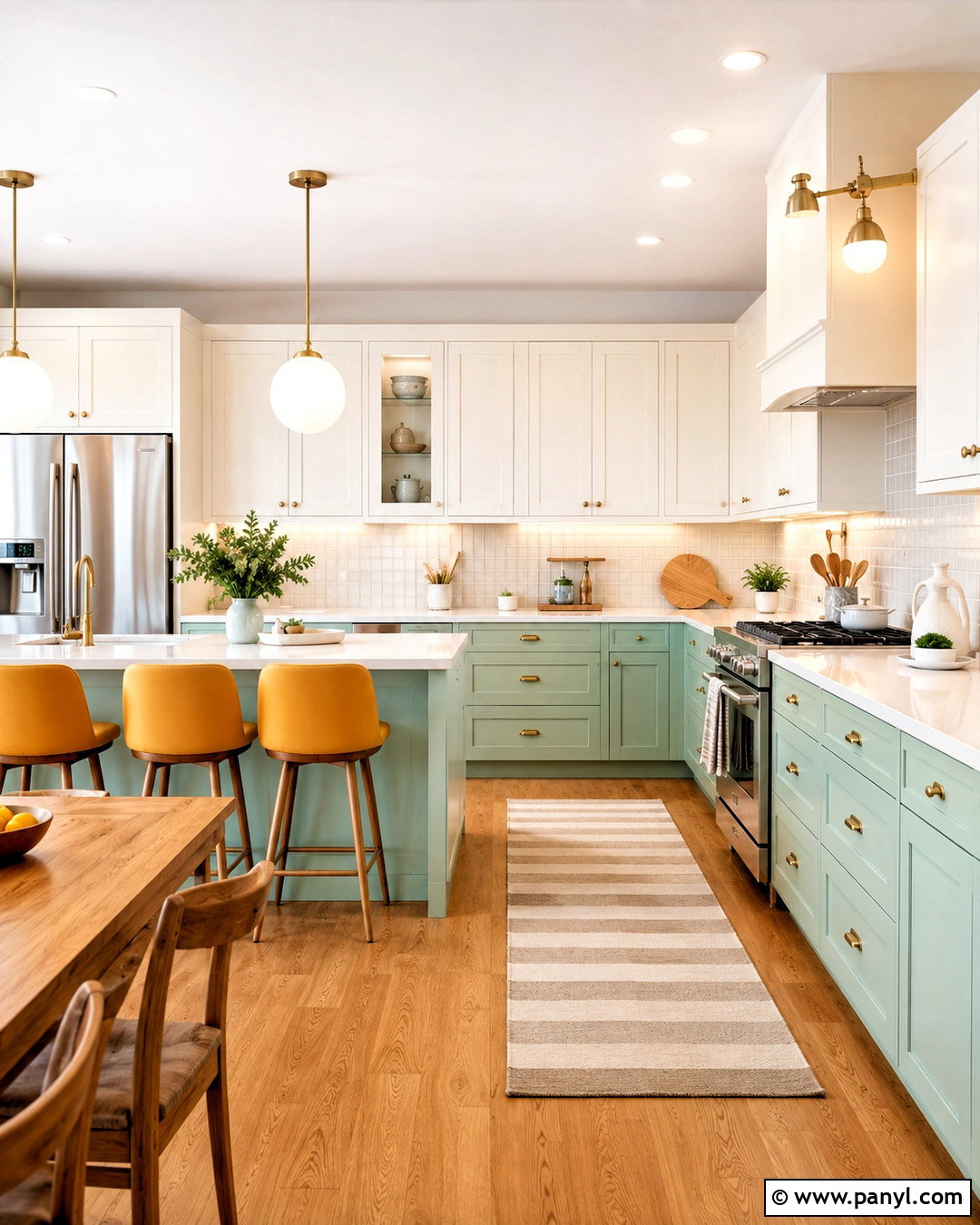 Mint Green And Mustard Yellow Kitchen - 20 mint green colour palette ideas
