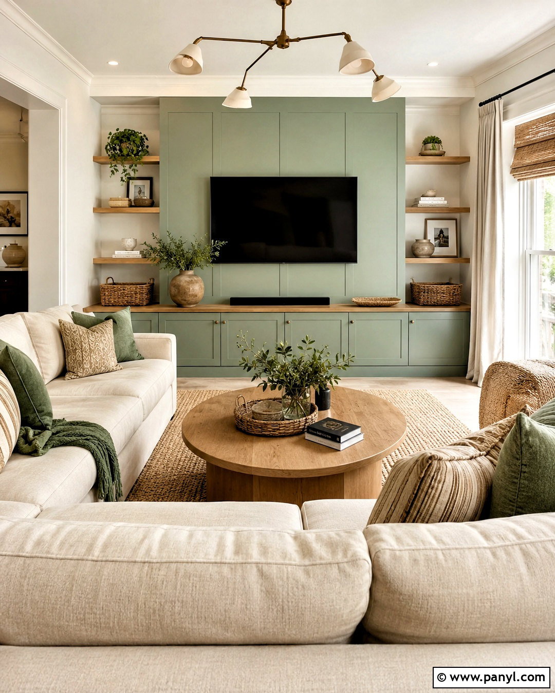 Mint Green And Natural Oak Family Room - 20 mint green color palette ideas