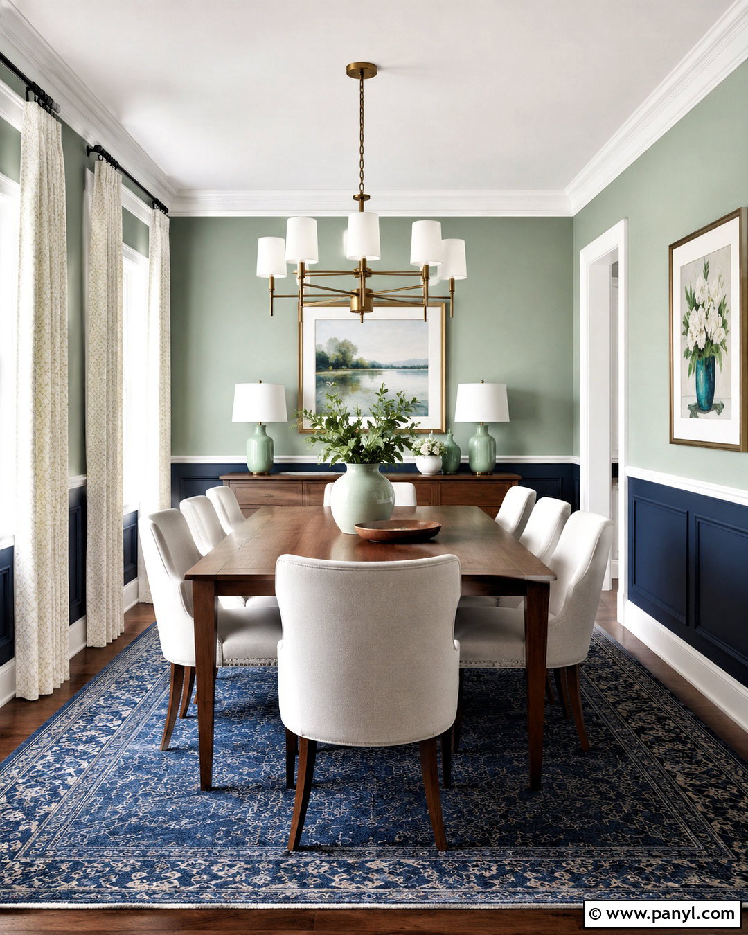 Mint Green And Navy Blue Dining Room - 20 mint green color palette ideas