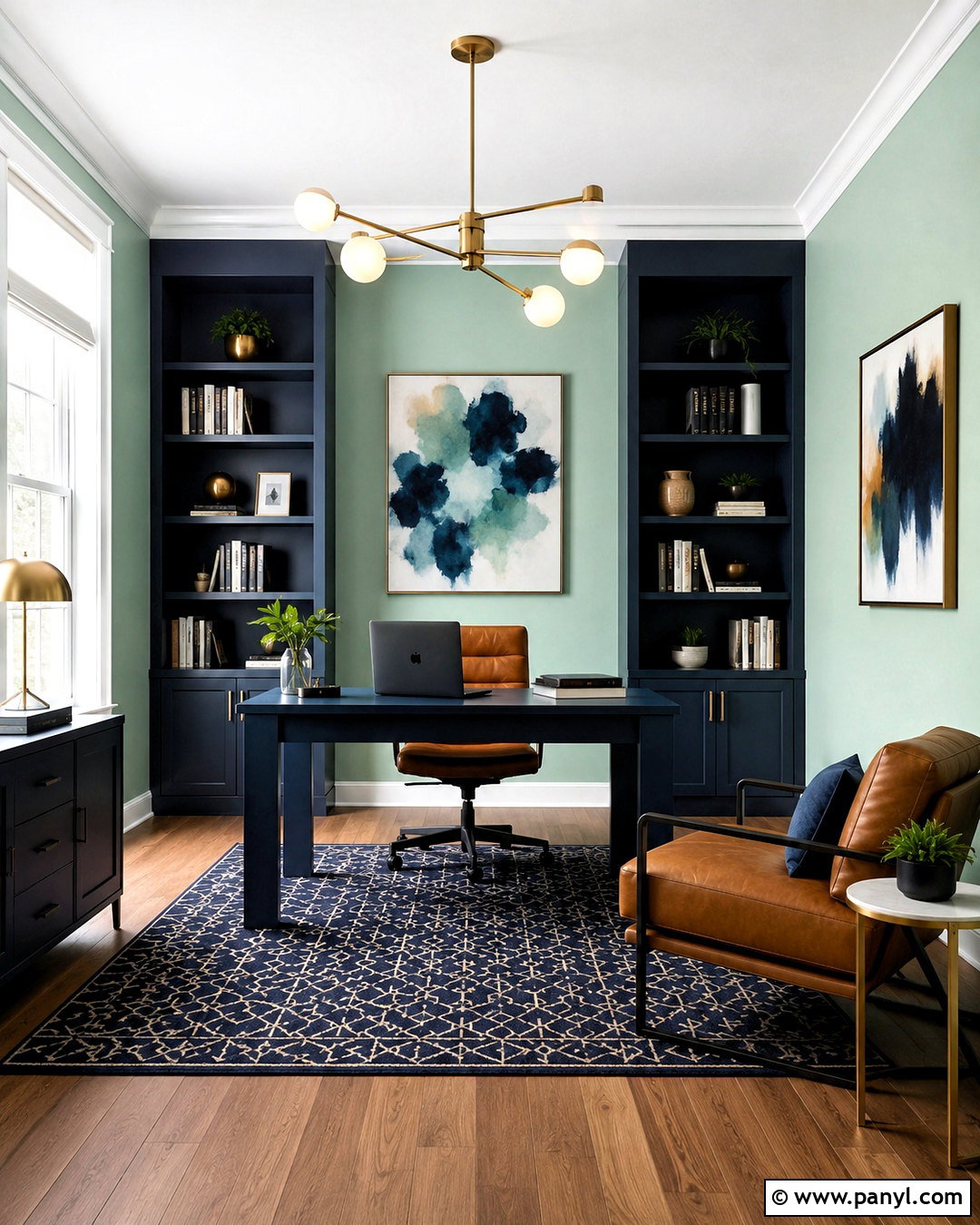 Mint Green And Navy Blue Home Office - 20 mint green colour palette ideas