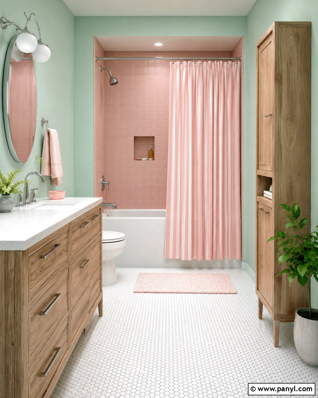 Mint Green And Pale Pink Bathroom - 20 pink and green bathroom ideas