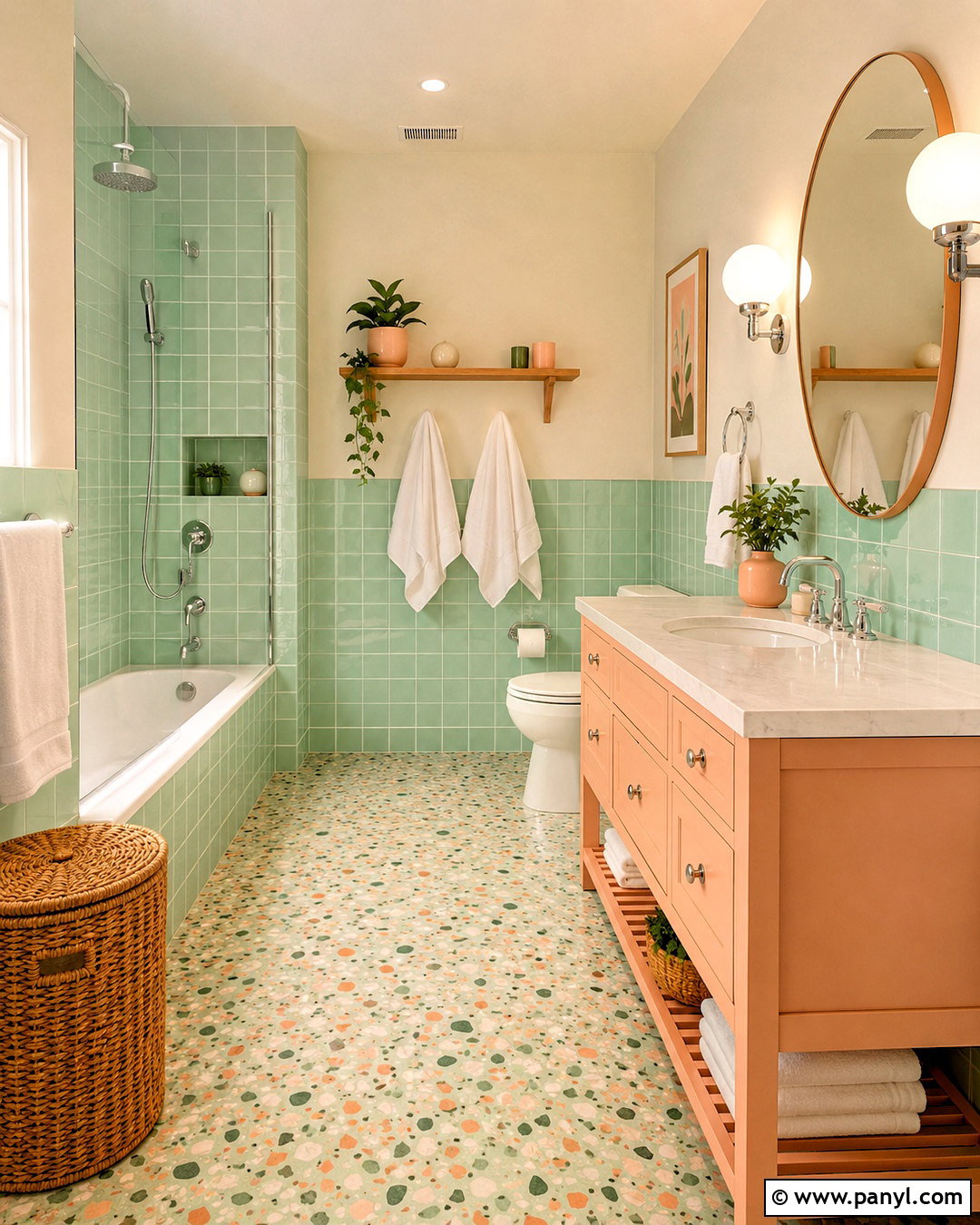 Mint Green And Peach Bathroom - 20 mint green colour palette ideas