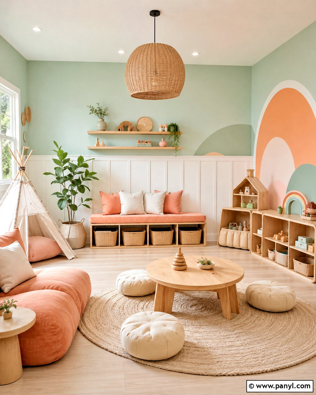 Mint Green And Peach Playroom - 20 playroom color scheme ideas