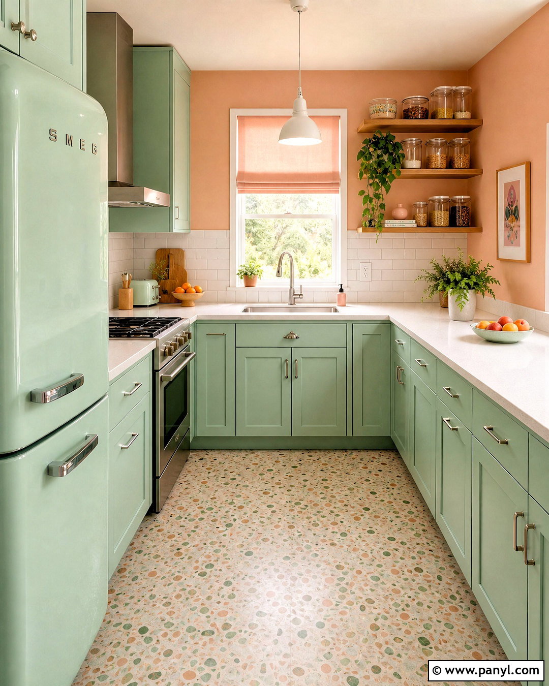 Mint Green And Peach Small Kitchen - 20 small kitchen colors schemes